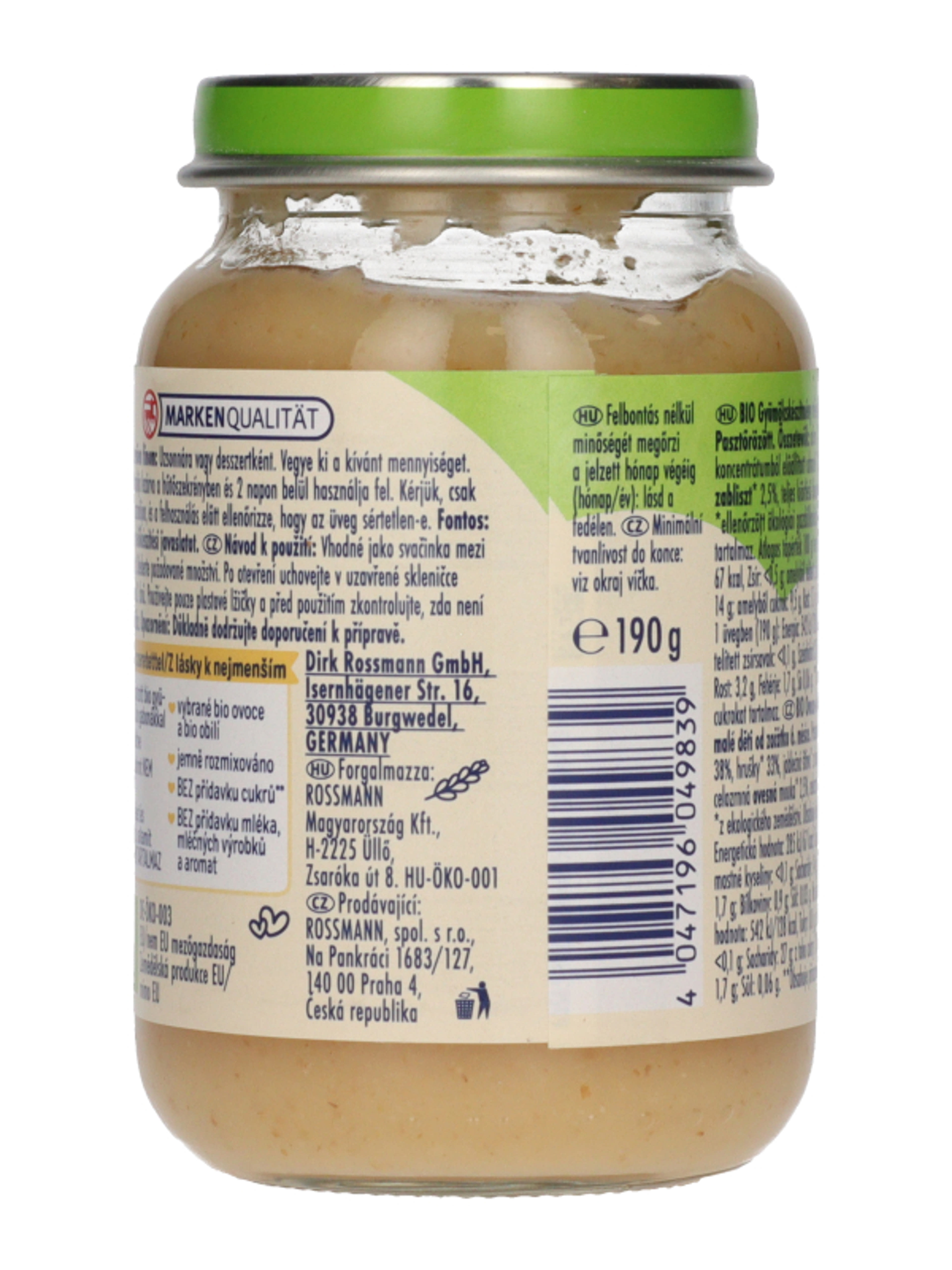 Babydream bio bébiétel körte-alma ízesítésű teljeskiörlésű müzlivel 5/6 hónapos kortól - 190 g-3