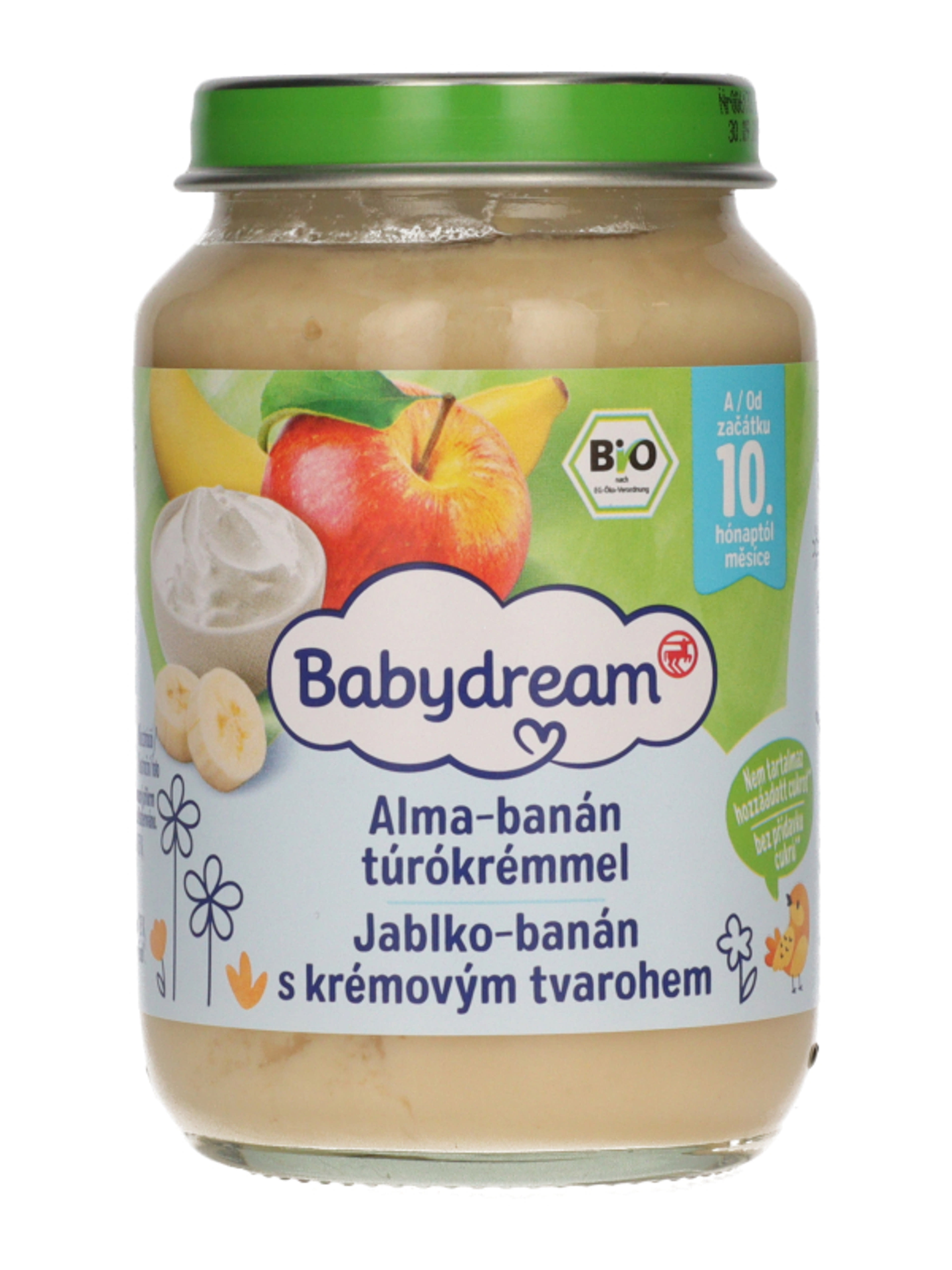 Babydream Bio Bébiétel Alma- Banán Túrókrémmel 9/10 Hónapos Kortól - 190 g-1