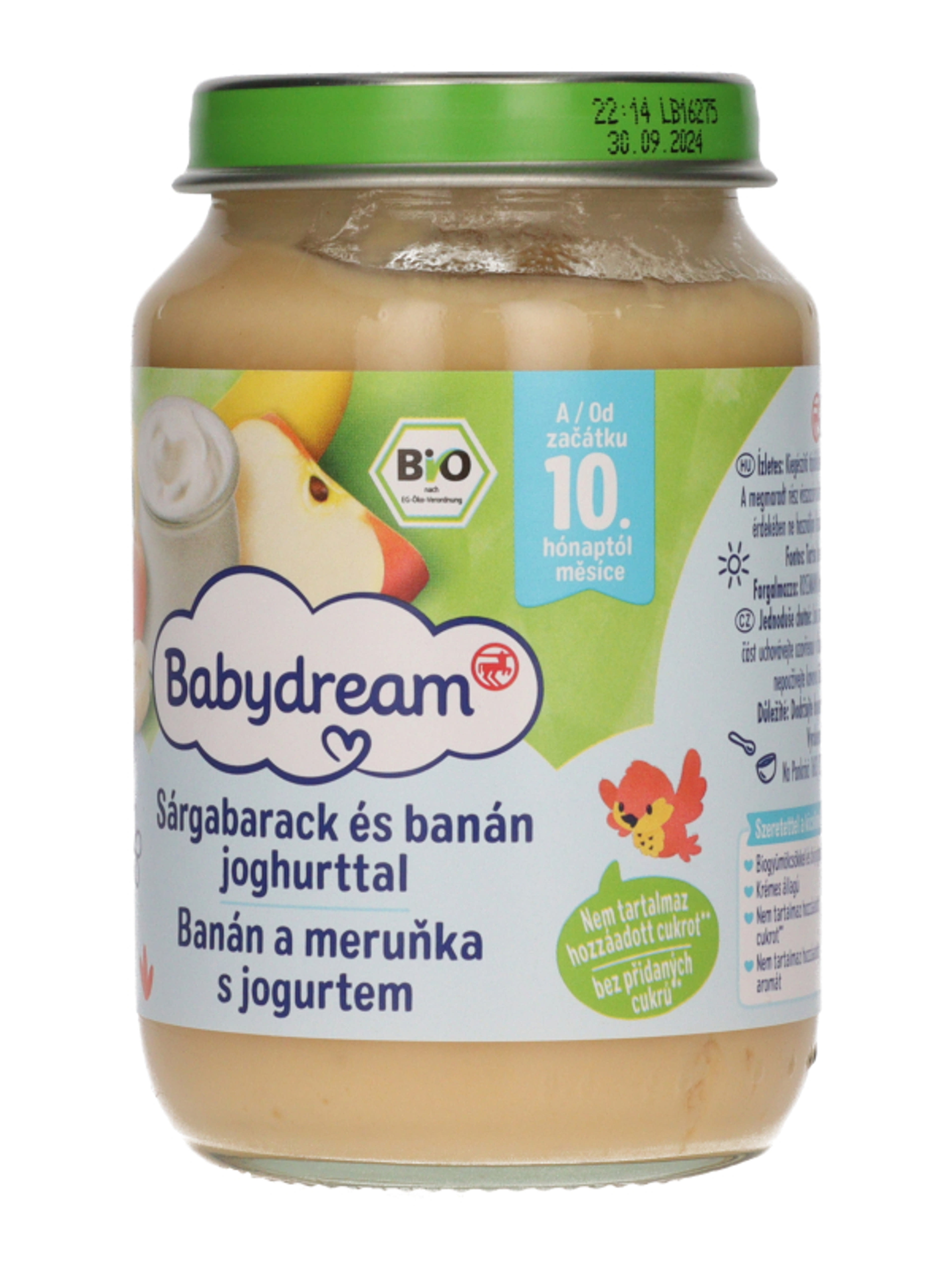 Babydream Bio bébiétel sárgabarack almában, joghurttal 9/10 hónapos kortól - 190 g-3
