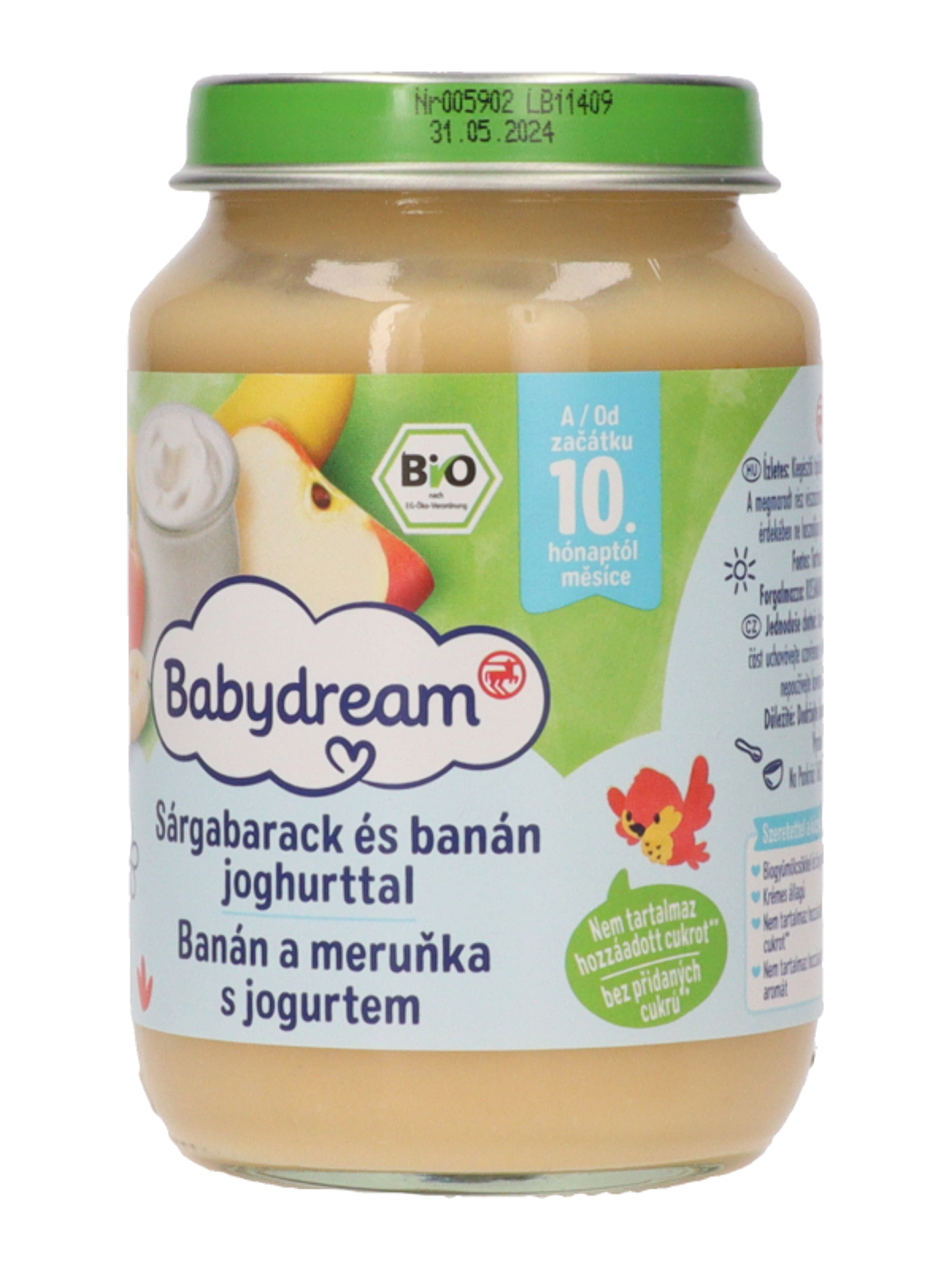 Babydream Bio bébiétel sárgabarack almában, joghurttal 9/10 hónapos kortól - 190 g-4