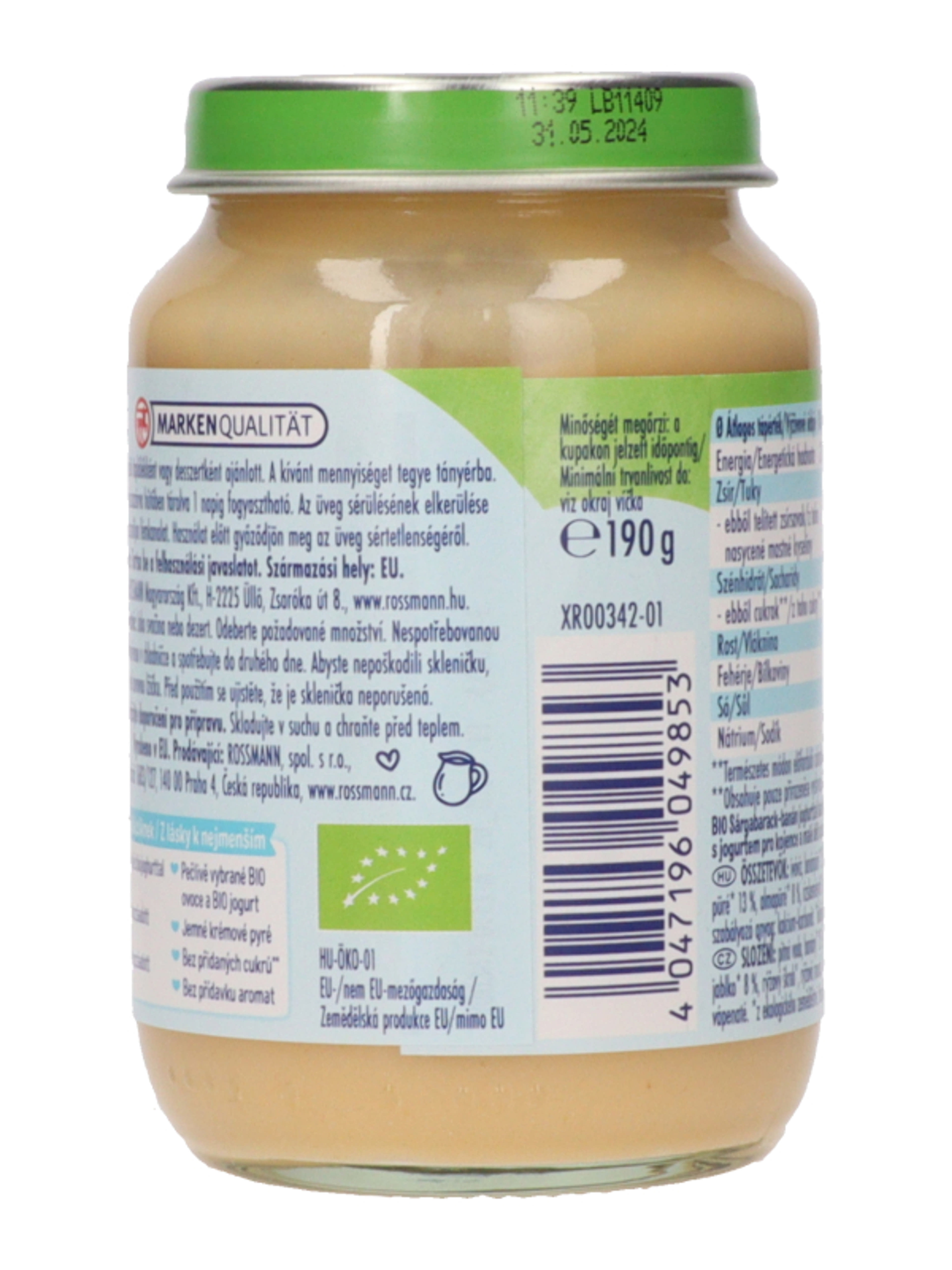 Babydream Bio bébiétel sárgabarack almában, joghurttal 9/10 hónapos kortól - 190 g-5