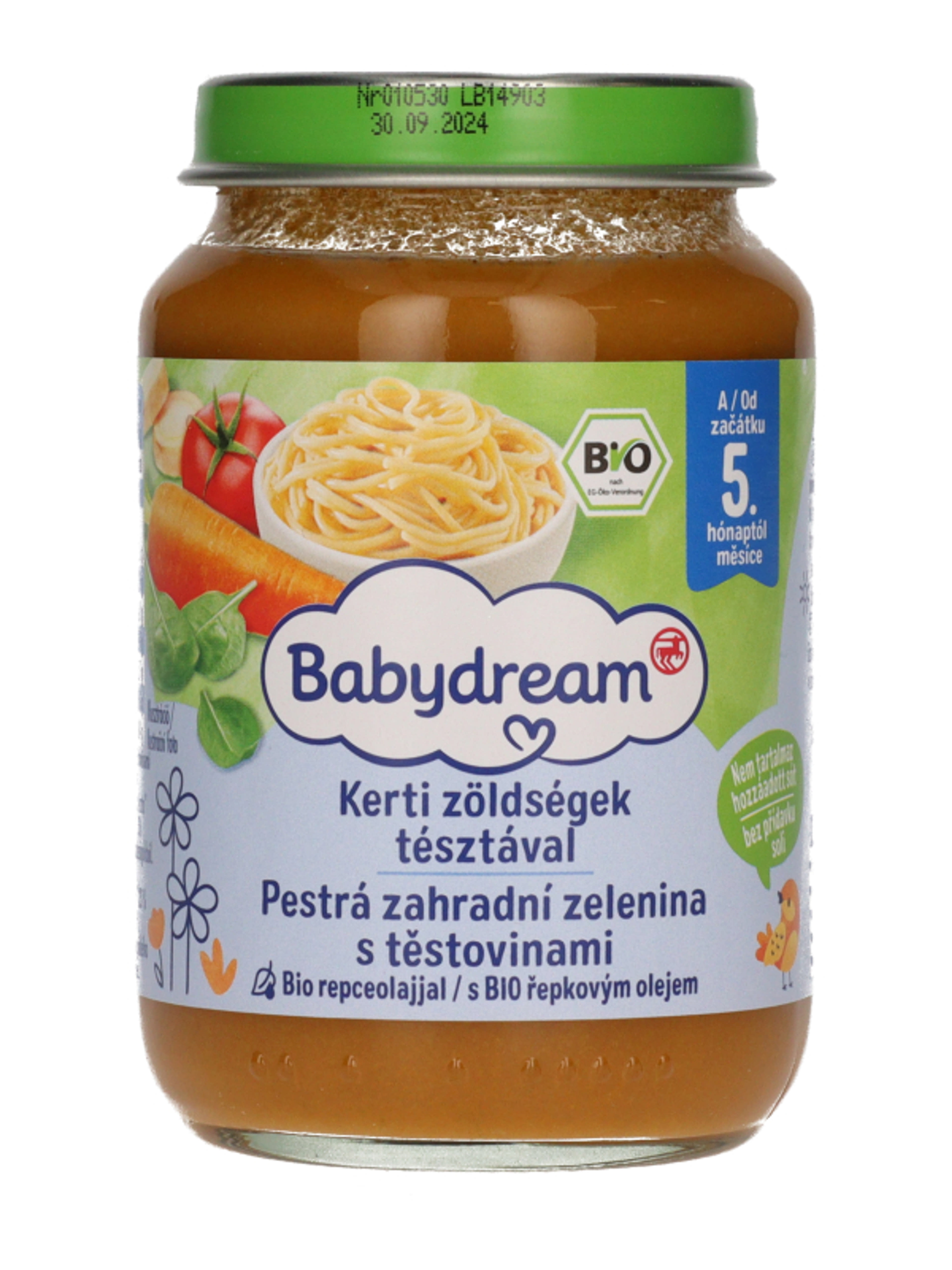 Babydream Bébiétel kerti zöldségek tésztával 4H/5 Hónapos Kortól - 190 g-1