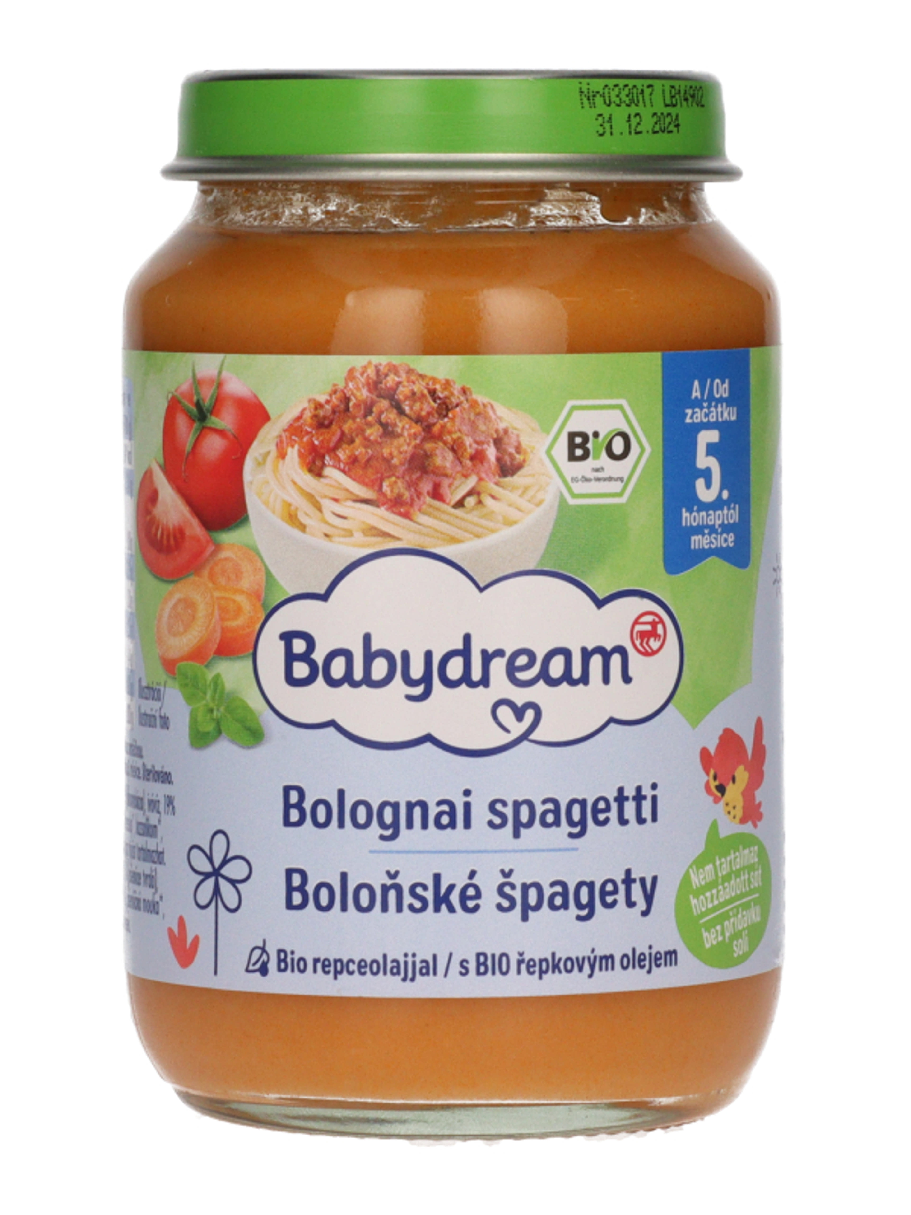 Babydream Bébiétel Bolognai Spagetti Ízesítéssel 4h/5 Hónapos Kortól - 190 g