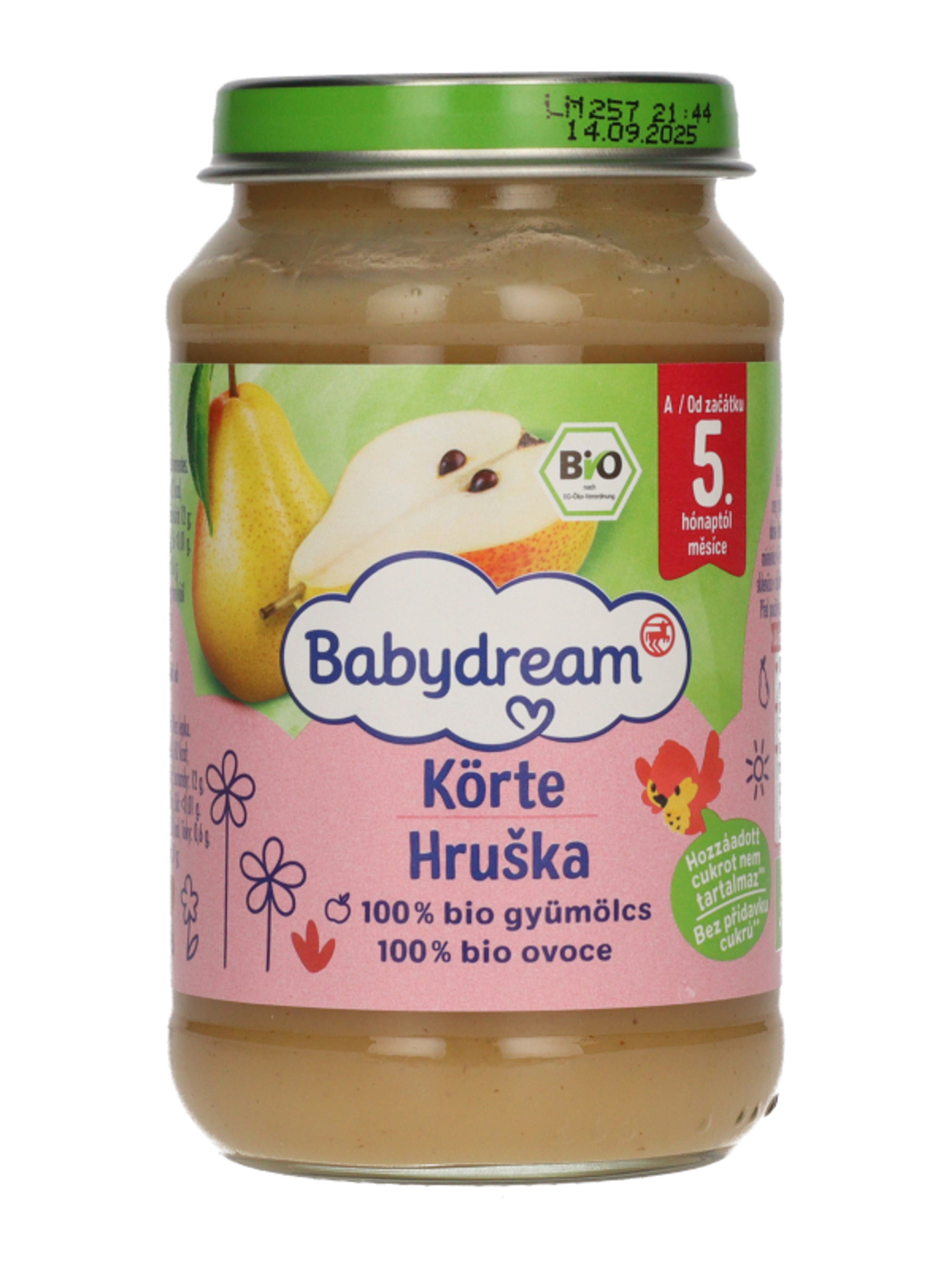 Babydream Bio 100% Gyümölcs Körte 4/5 Hónapos Kortól - 190 g