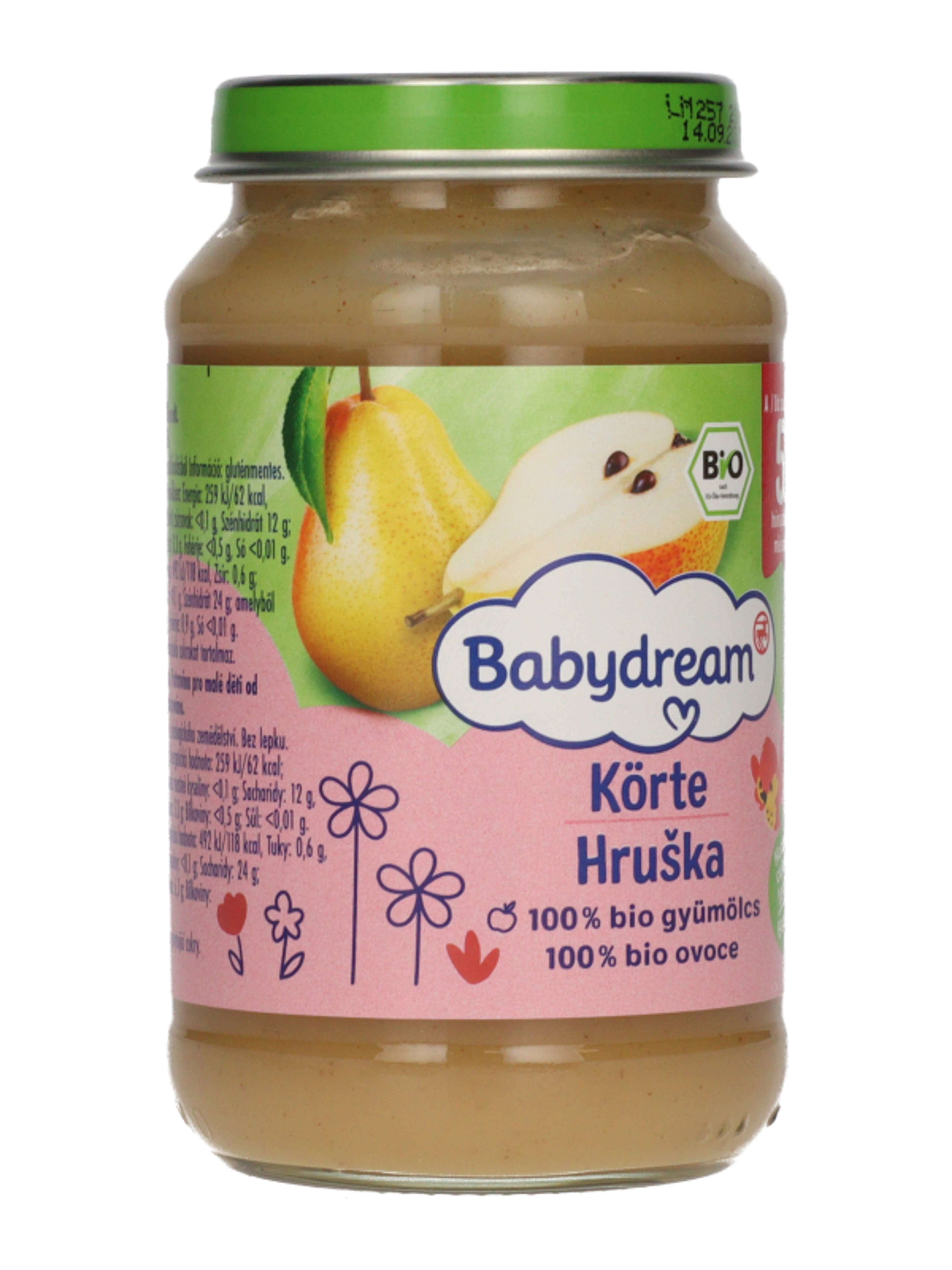 Babydream Bio 100% Gyümölcs Körte 4/5 Hónapos Kortól - 190 g-4