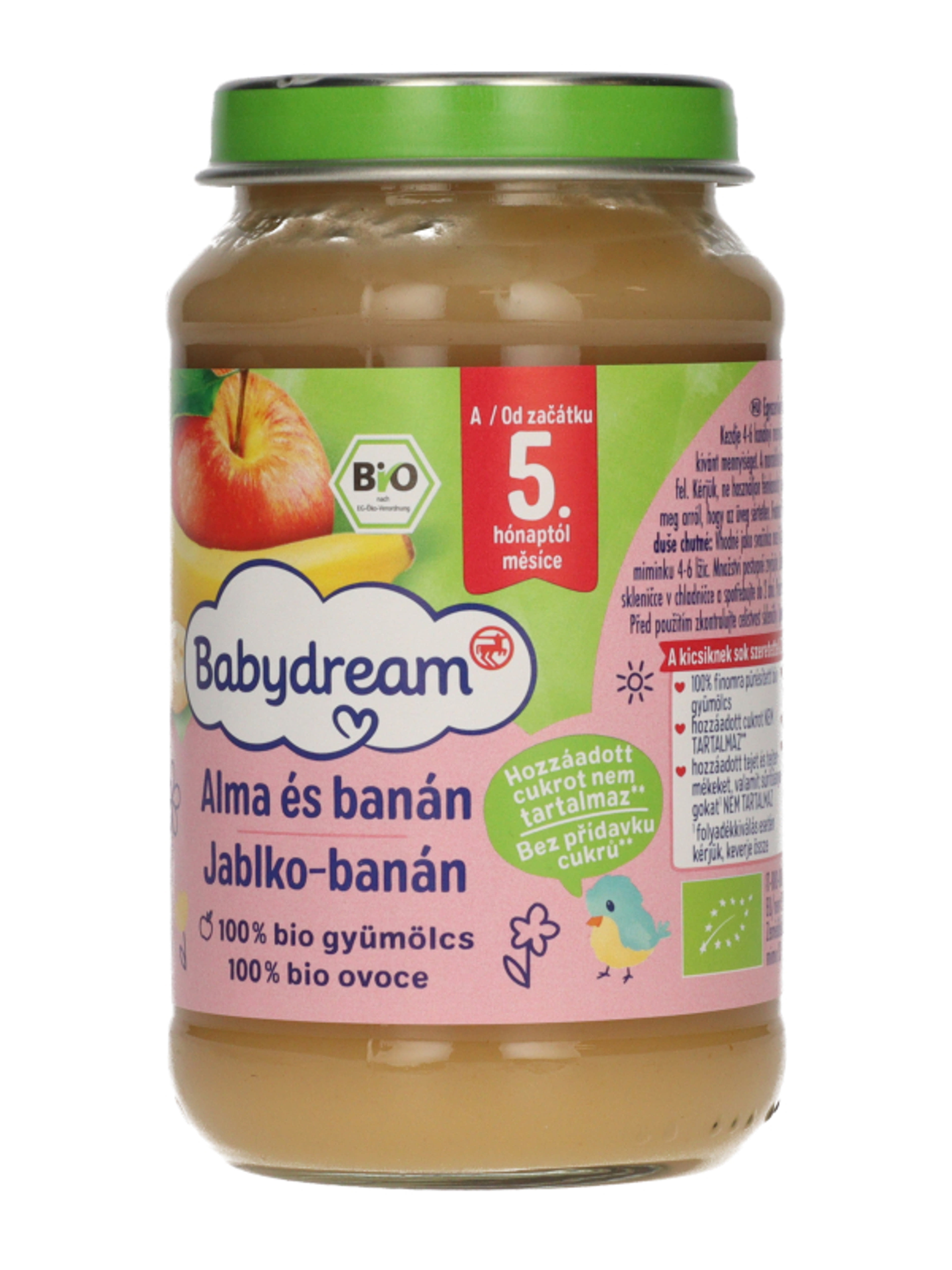 Babydream Bébiétel 100% Gyümölcstartalom Banán Alma 4/5 Hónapos Kortól - 190 g-2