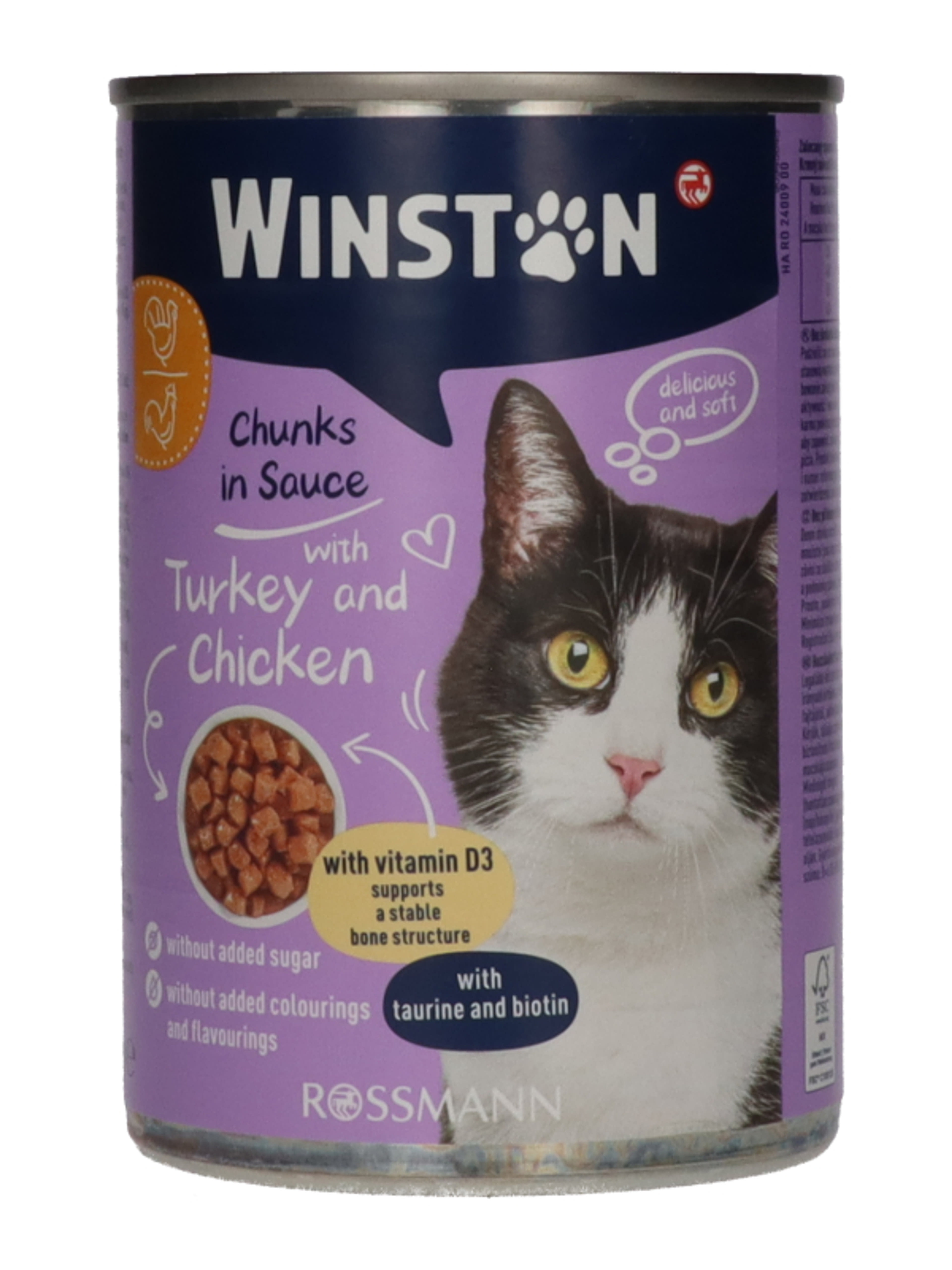 Winston konzerv macskáknak pulykával és csirkével - 400 g