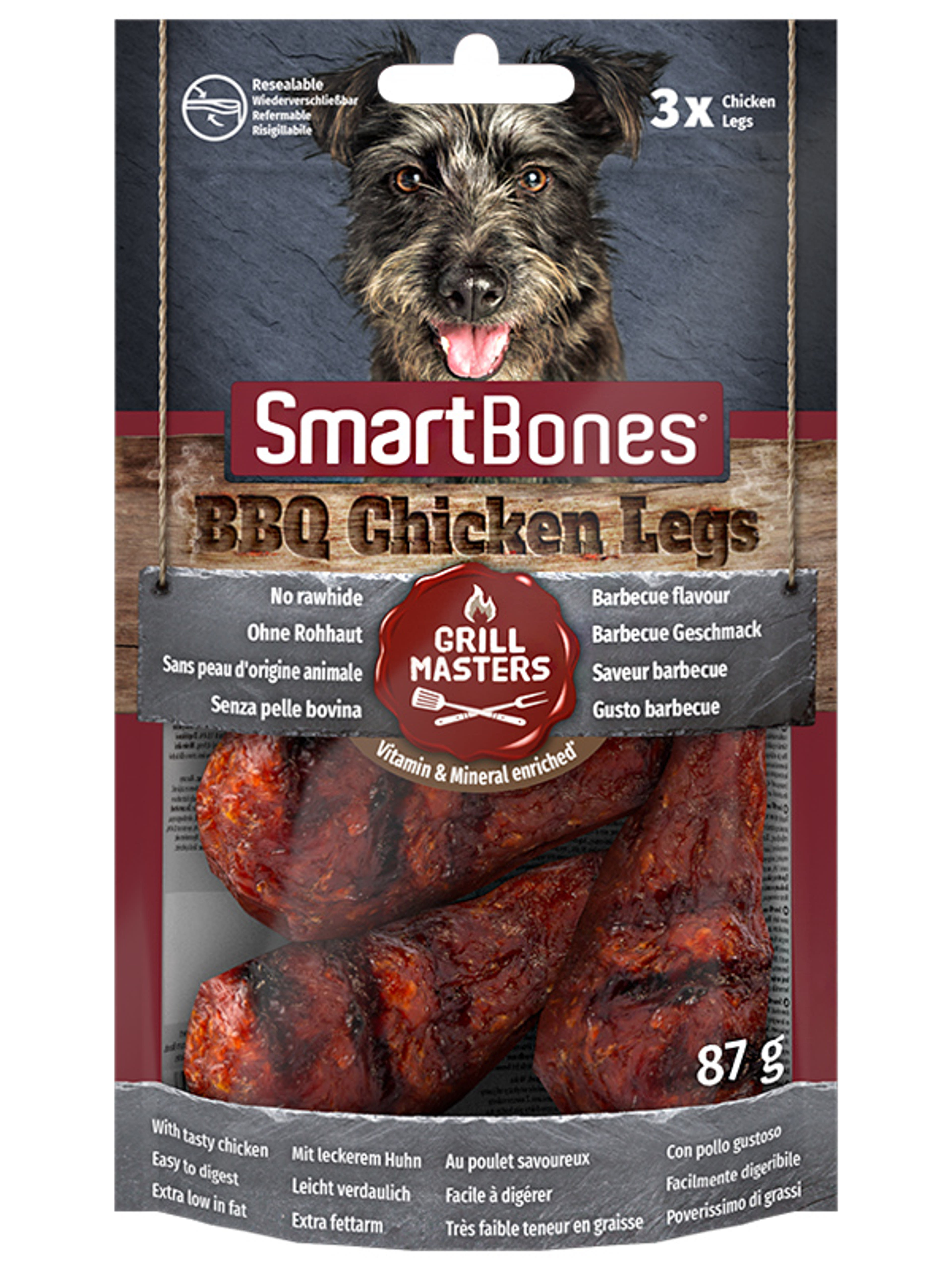 Smartbones jutalomfalat kutyáknak, BBQ csirkecomb ízesítésű - 3 db