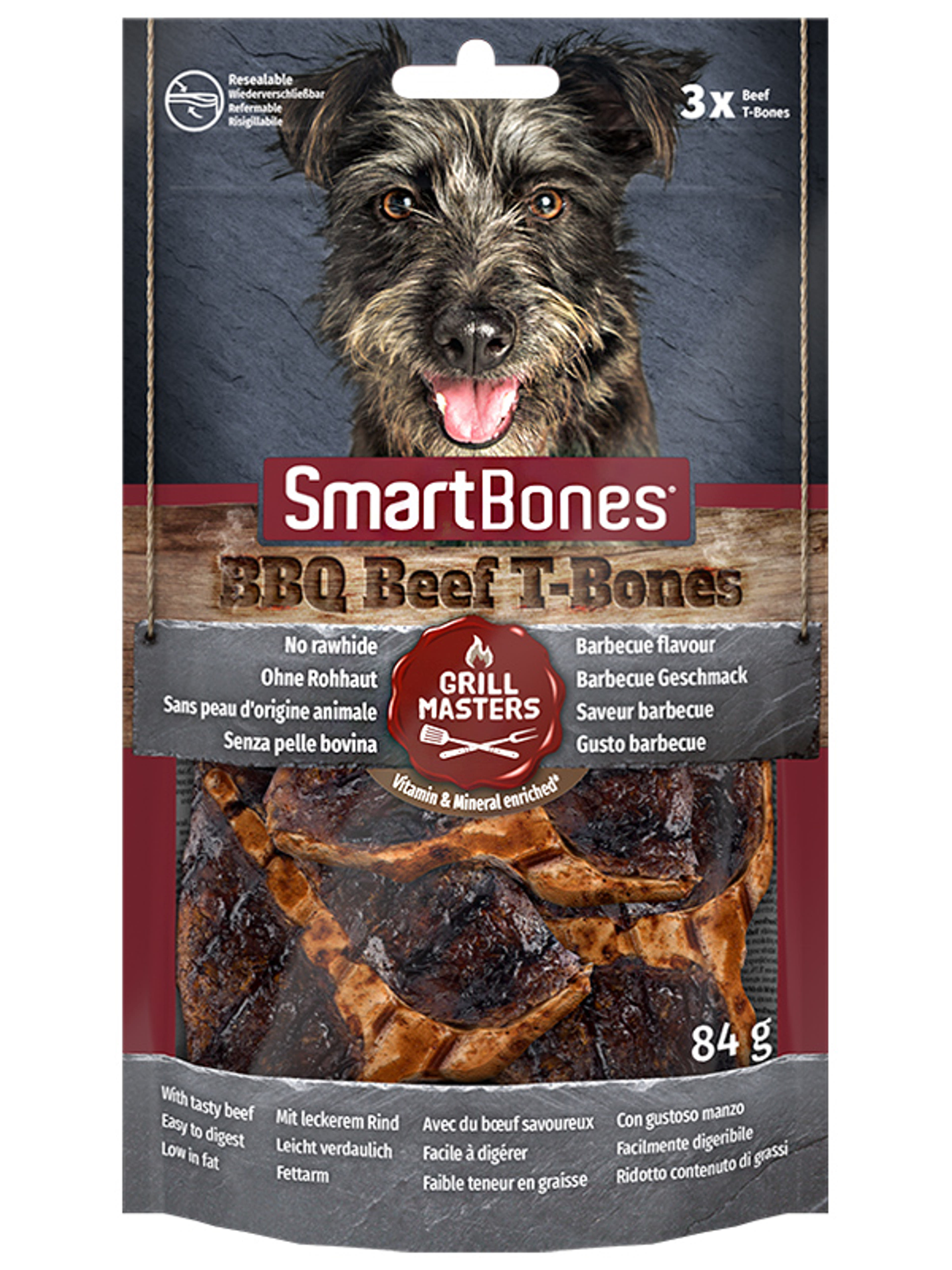 Smartbones jutalomfalat kutyáknak, BBQ marhalábszár ízesítésű - 3 db