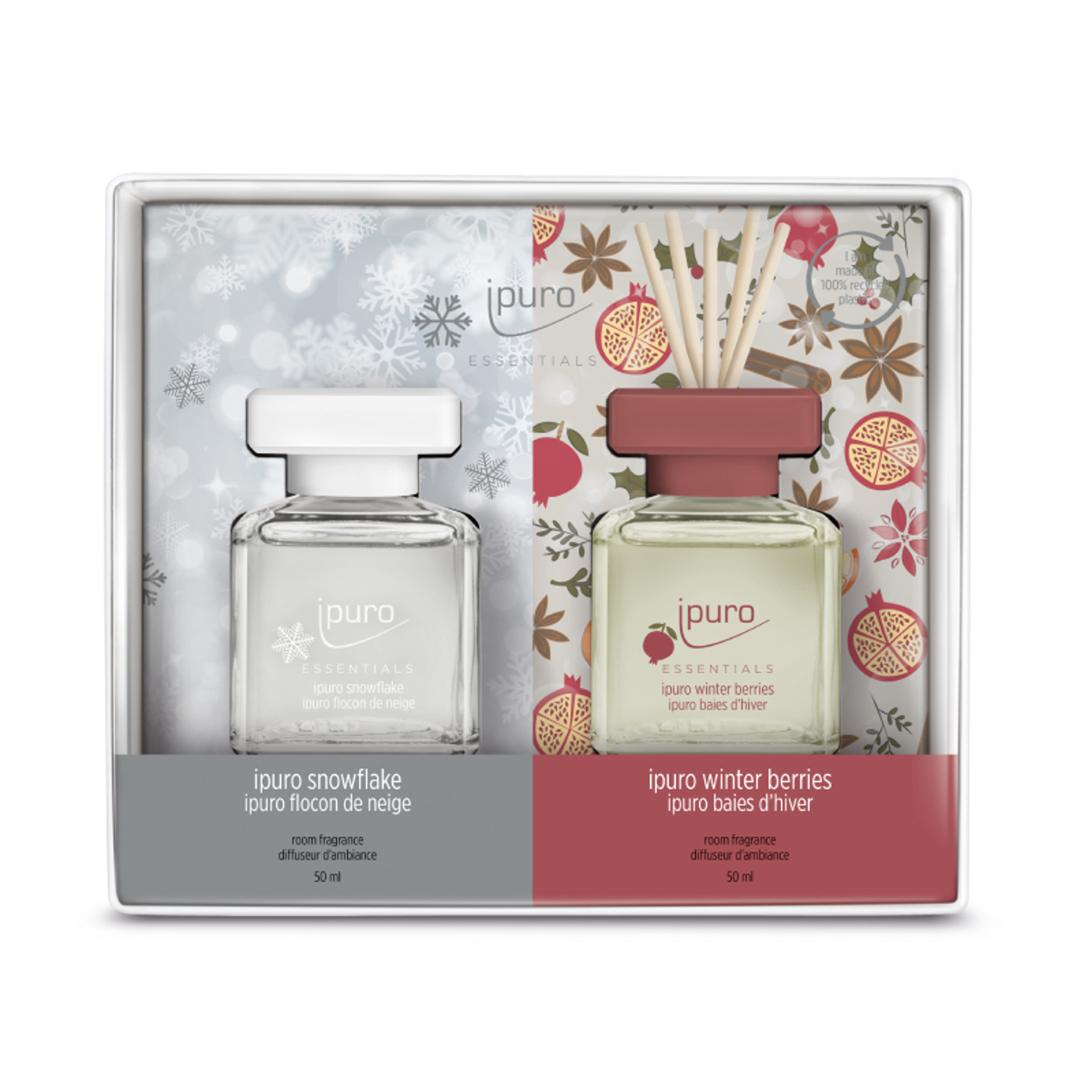 Ipuro Essentials pálcás illatosító /snowflake & winter berries 2x50ml - 100 ml
