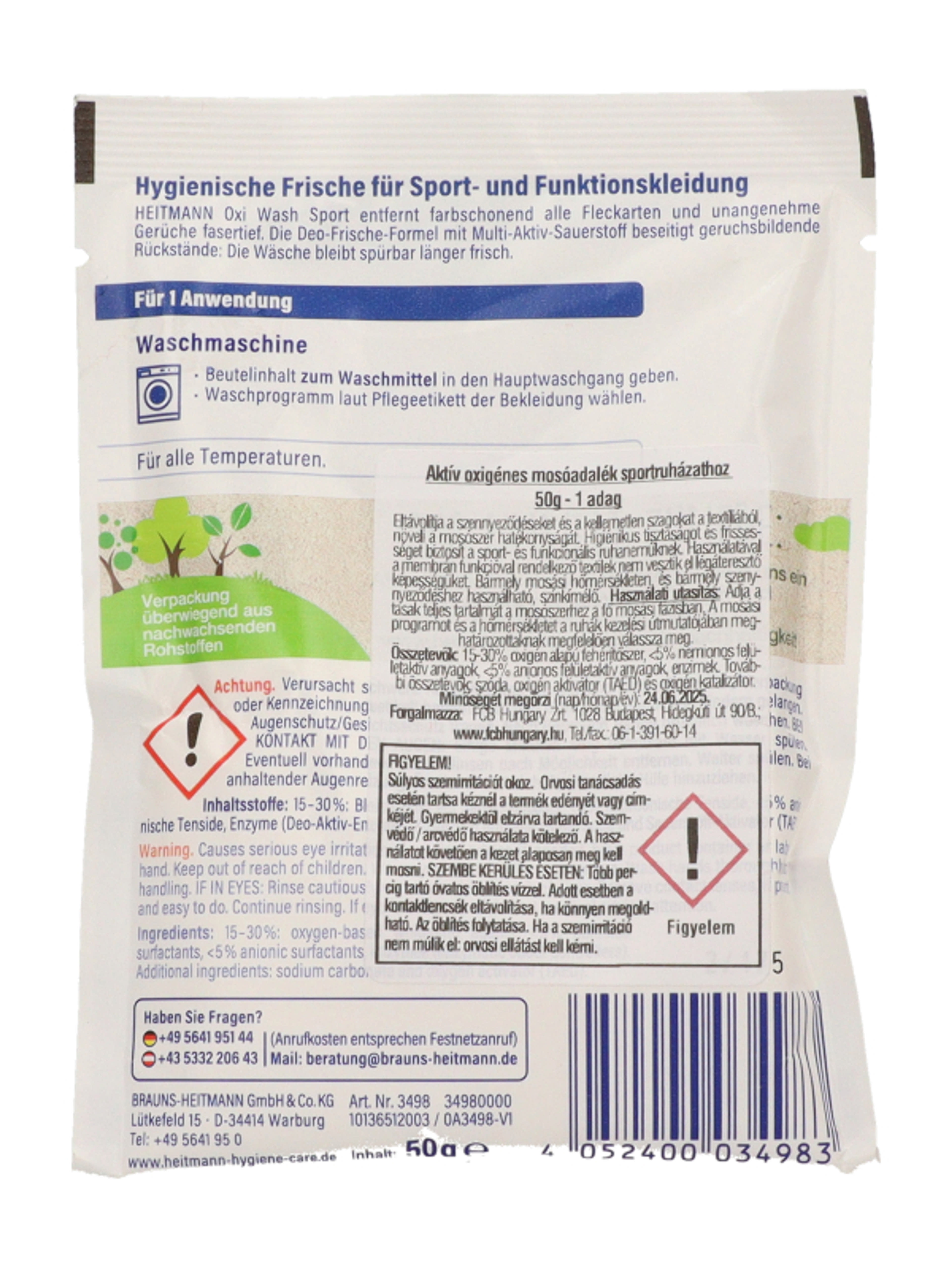 Heitmann Sport Aktív Oxi mosószer adalék - 54 g-4