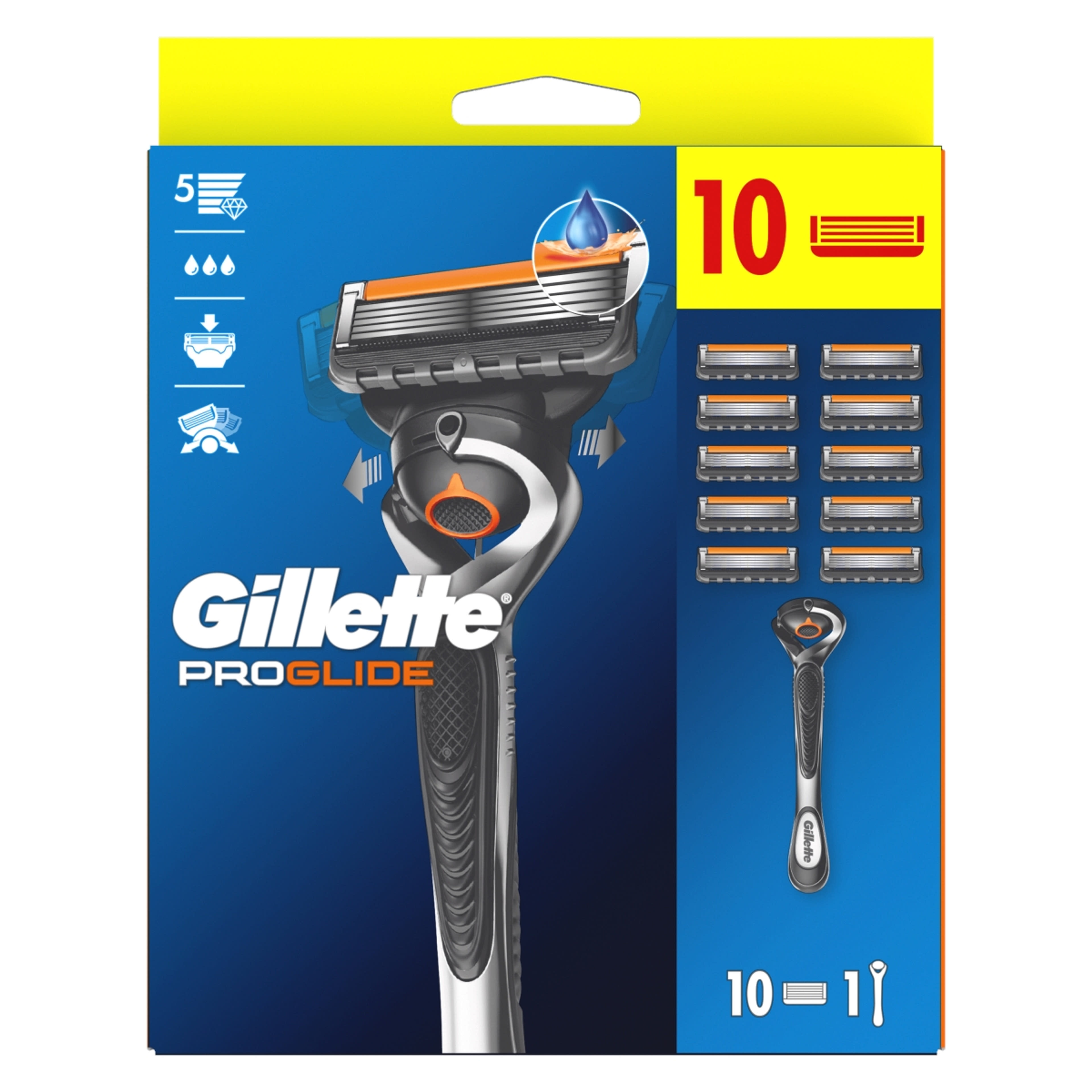 Gillette ProGlide férfi borotvakészülék és 10 db borotvabetét - 1 db