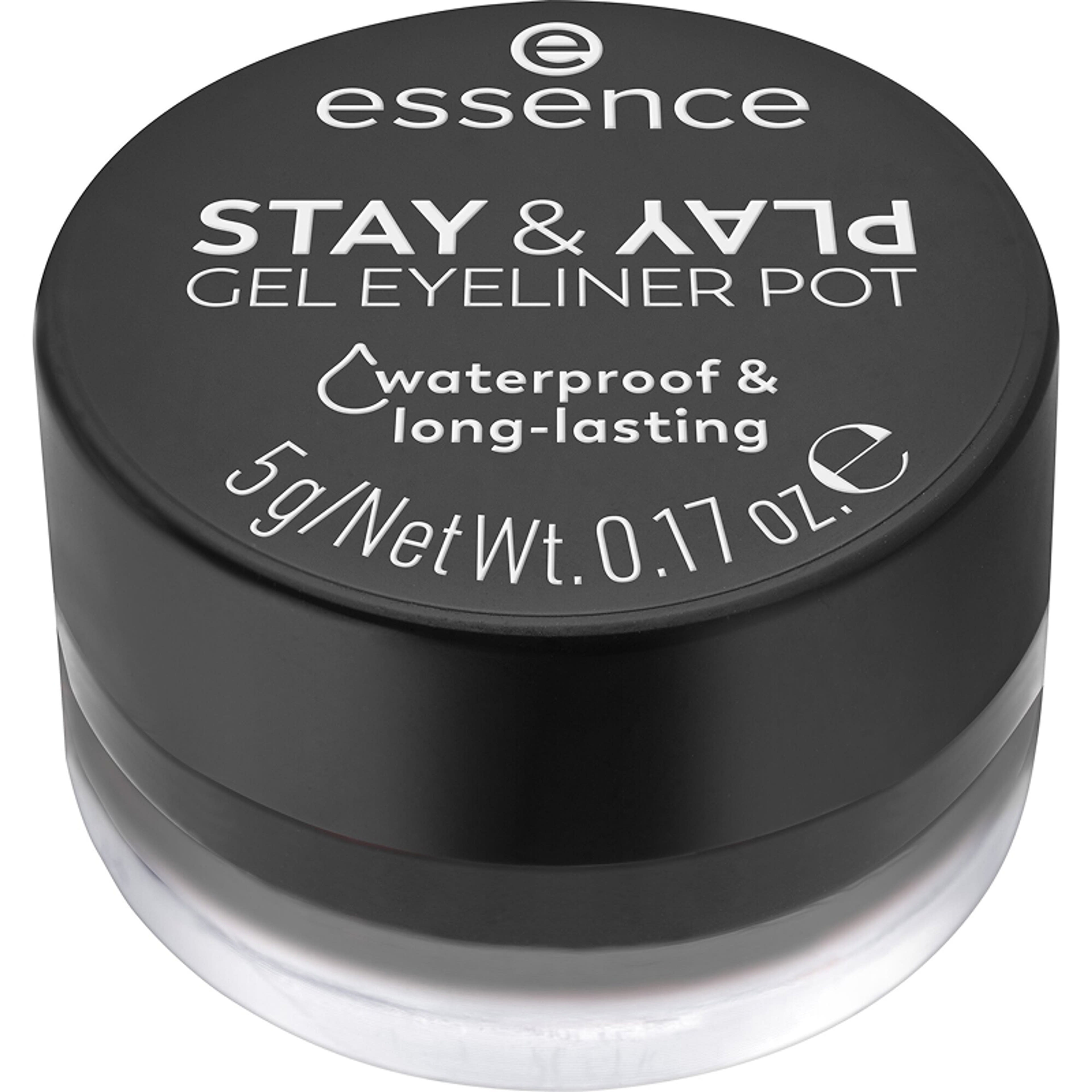 Essence Stay&Play zselés szemhéjtus /01 Black - 1 db-1