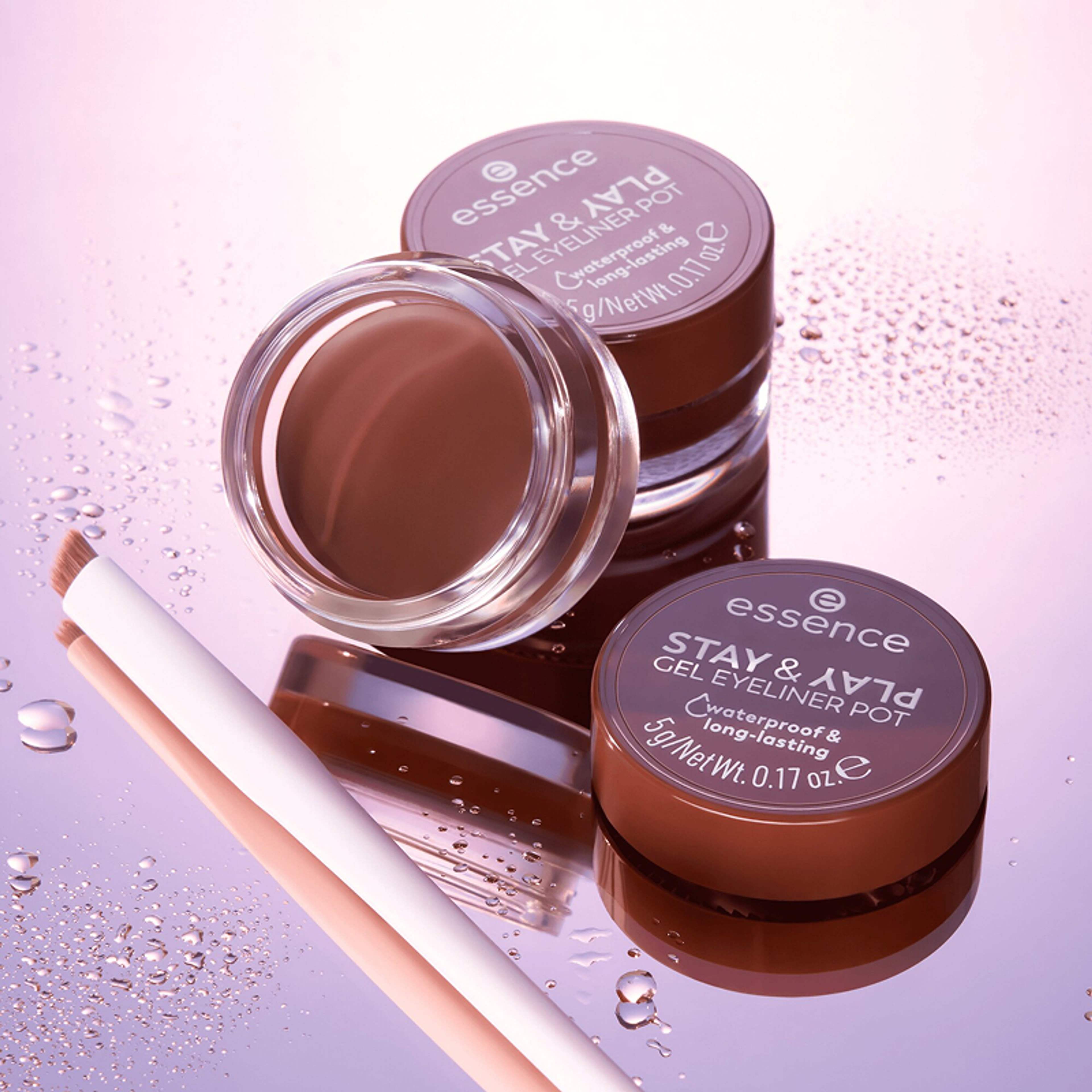 Essence Stay&Play zselés szemhéjtus /02 Brown - 1 db-5