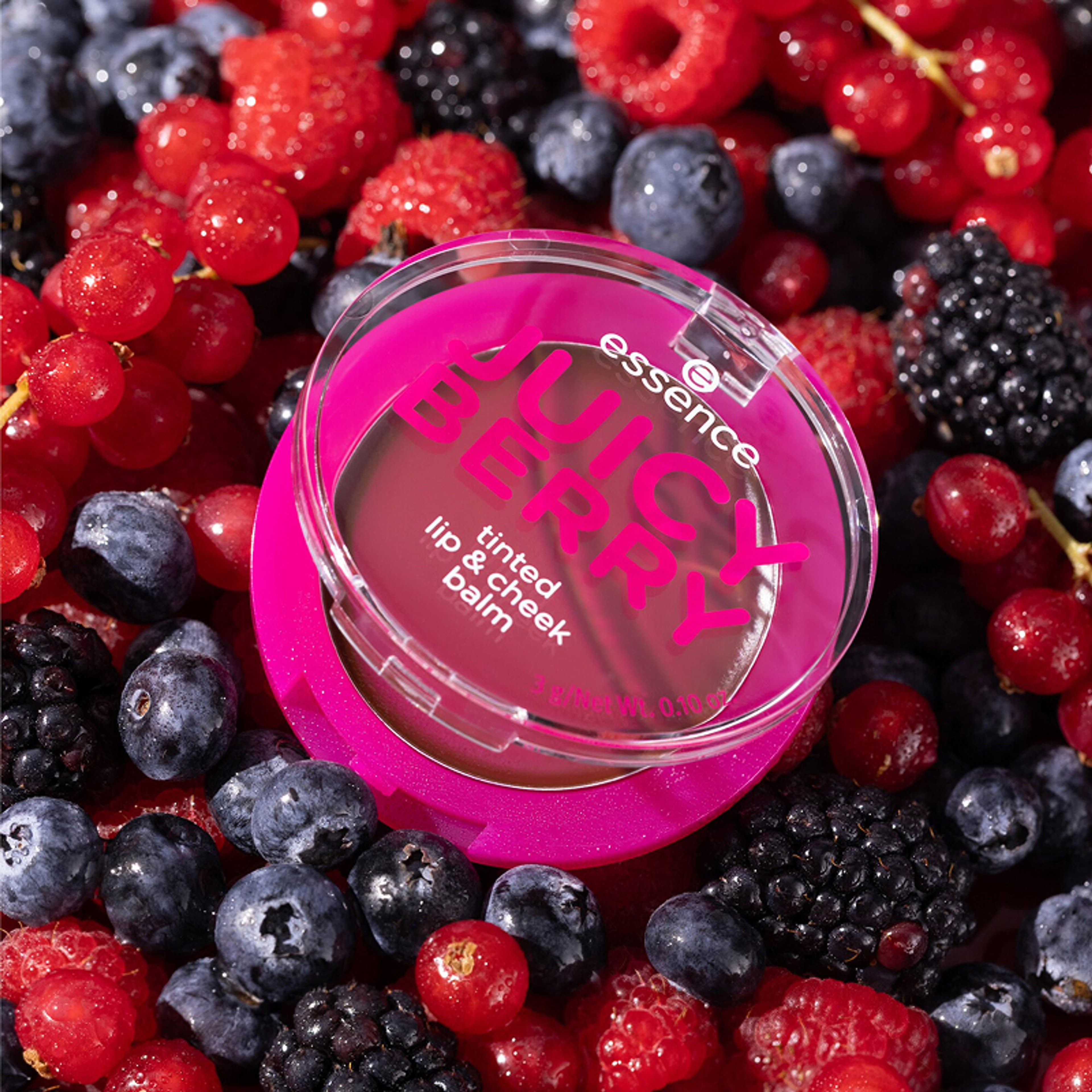 Essence Juicy Berry színezett ajak- és arcbalzsam-5