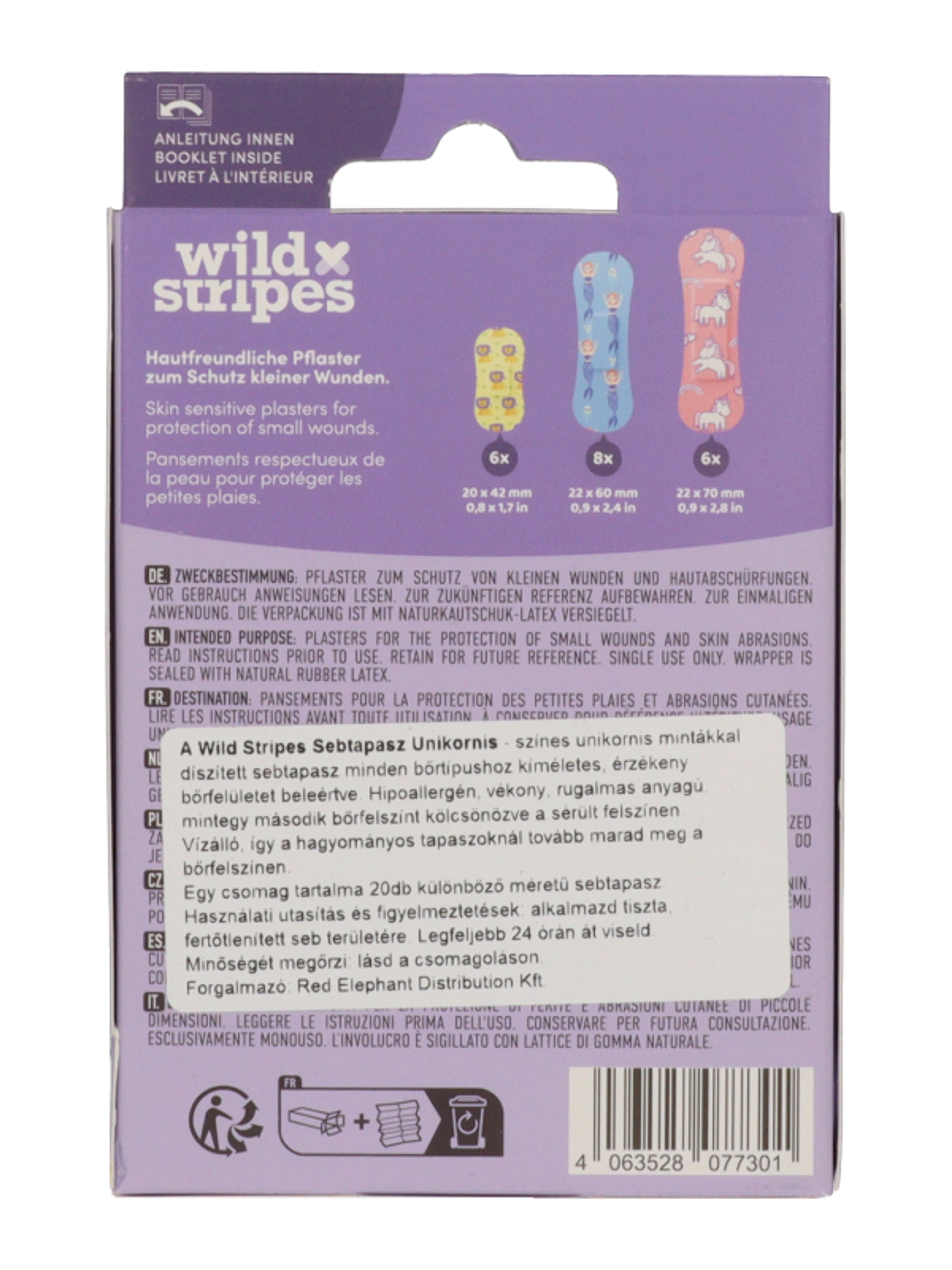 Wild Stripes sebtapasz /unikornis - 20 db-3