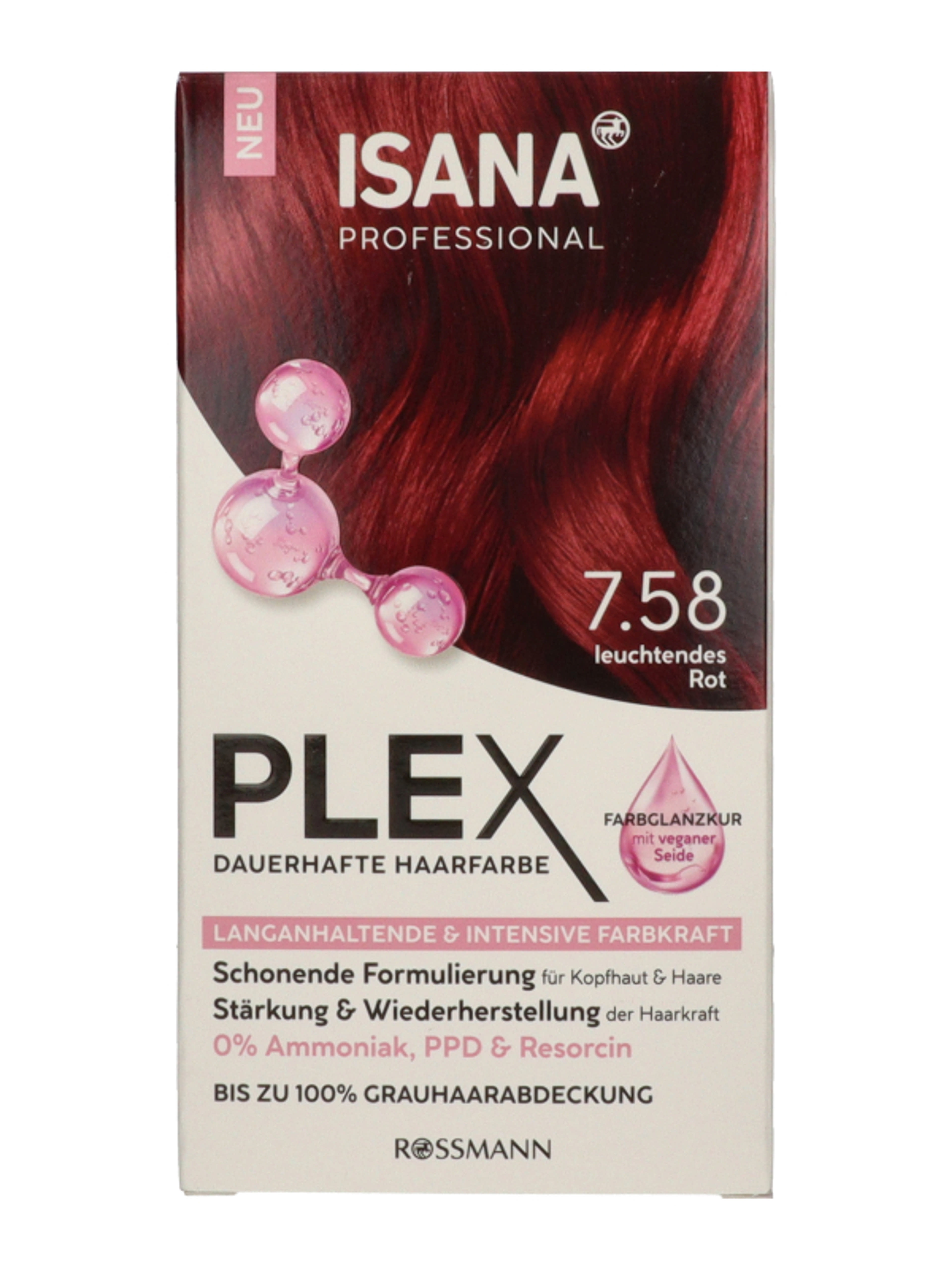 Isana Professional Plex hajfesték /7.58 sötétbarna ragyogó vörös - 1 db