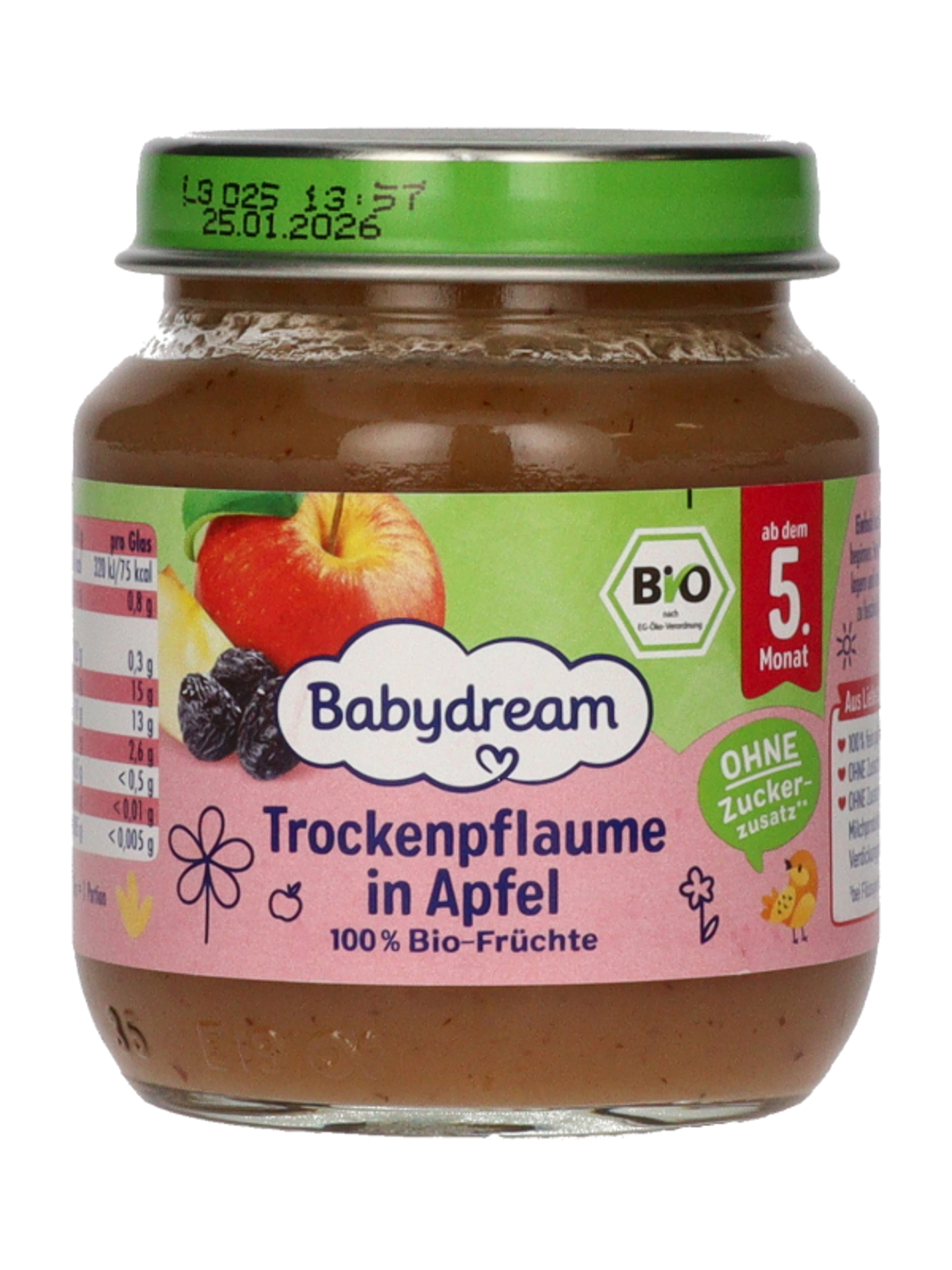 Babydream Bio szárított szilva almával 5 hónapos kortól - 125 g-2