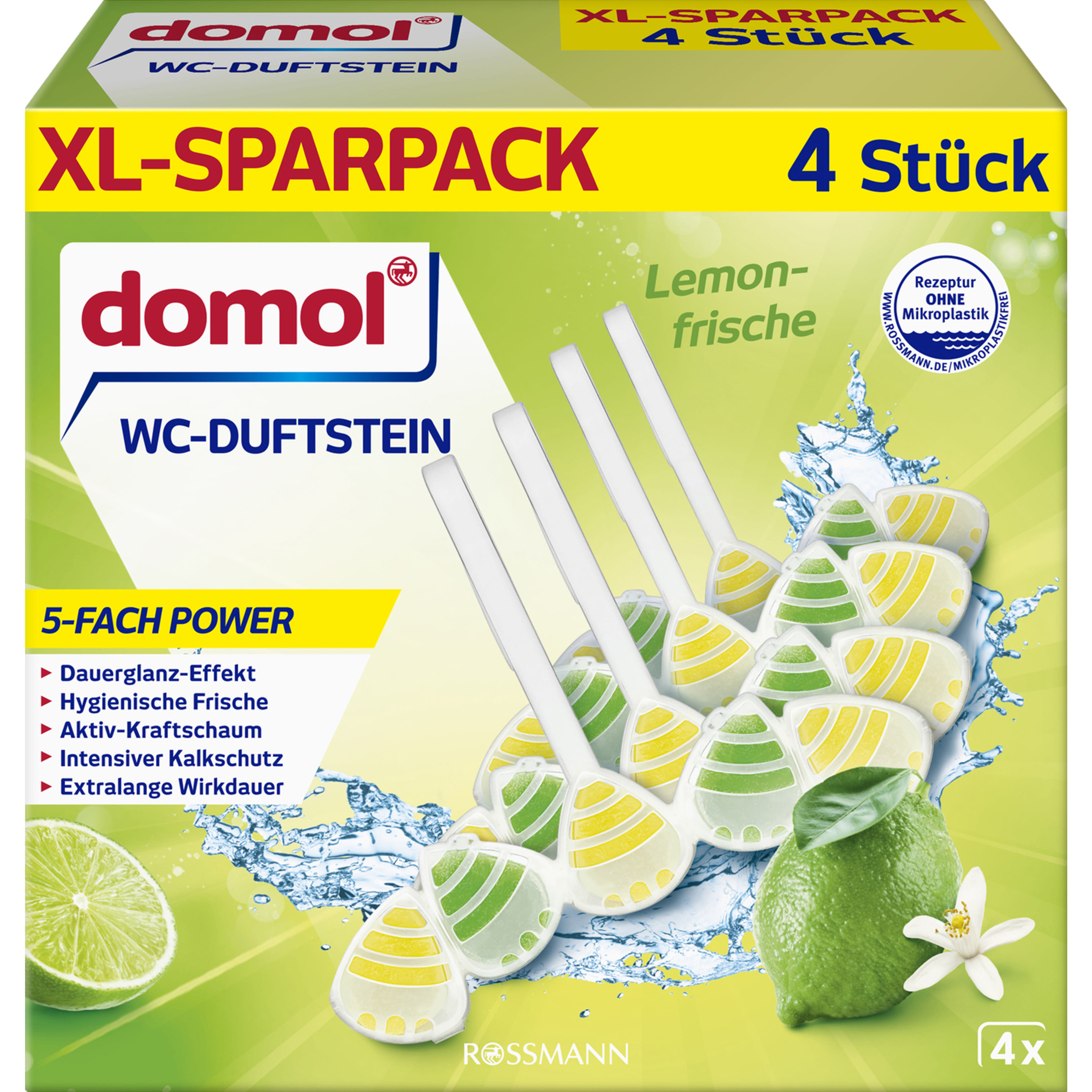 Domol Power Lemon Frische WC-illatosító 4x55g - 220 g