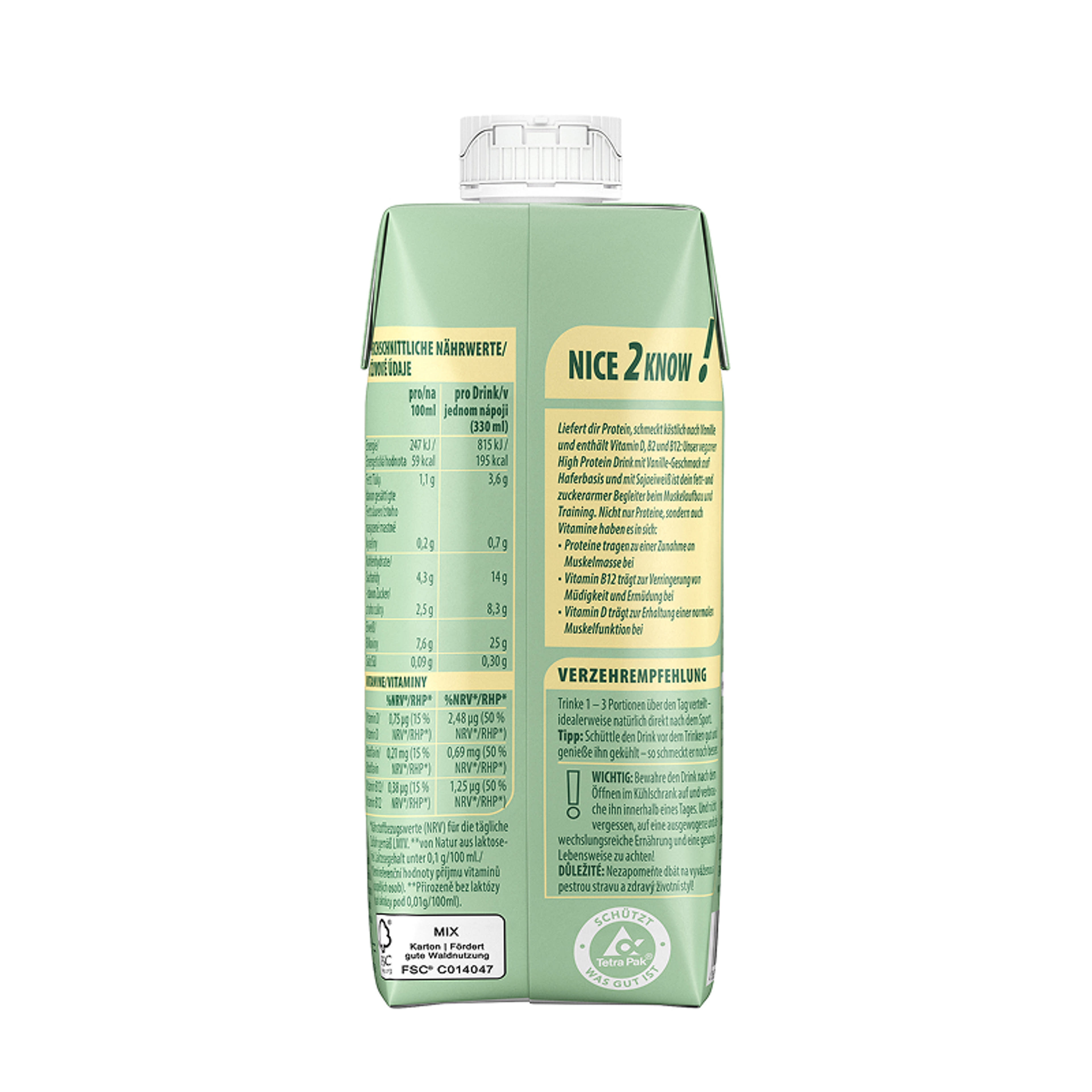WellMix Vegán magas fehérjetartalmú ital vanília Ízű - 330 ml-2