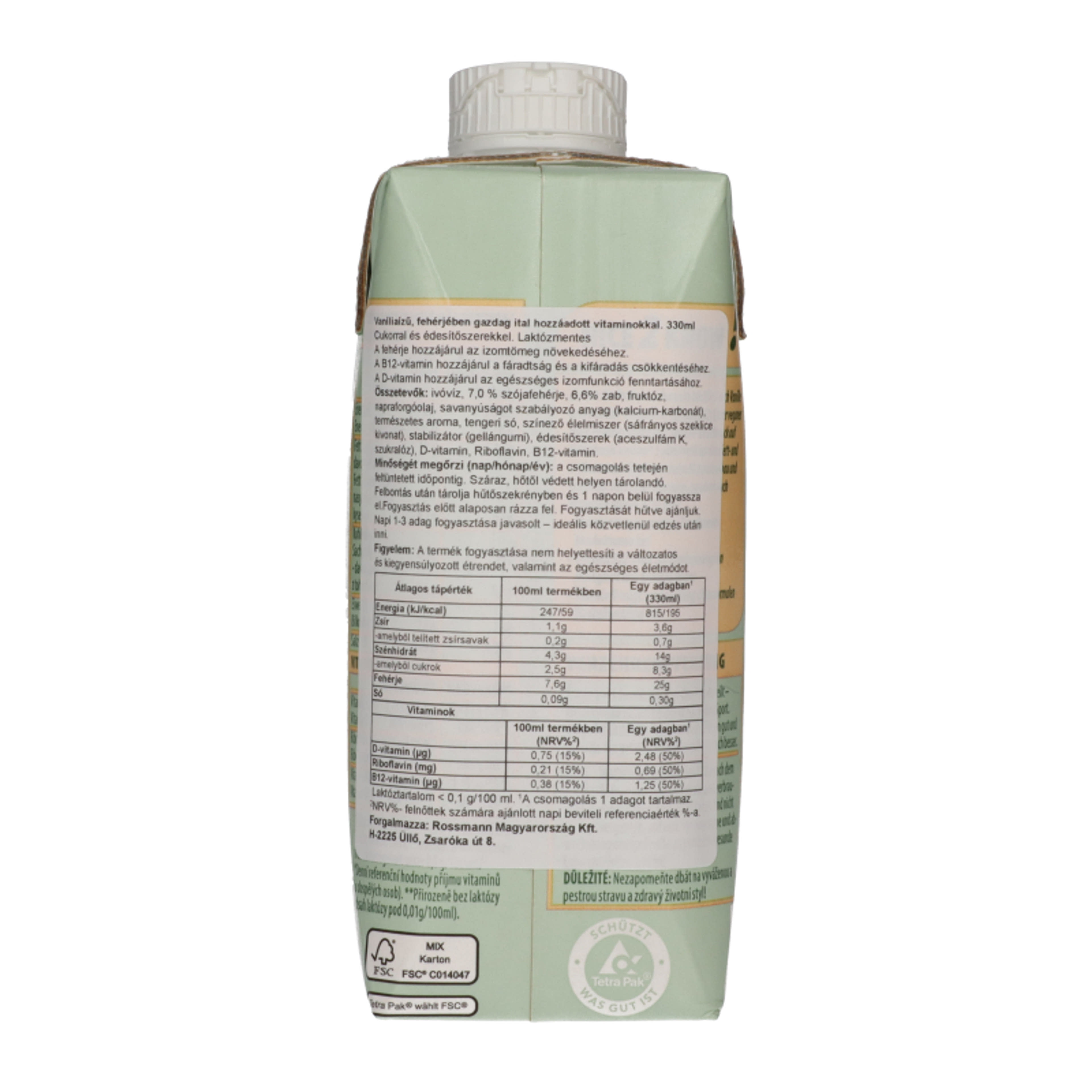 WellMix Vegán magas fehérjetartalmú ital vanília Ízű - 330 ml-3