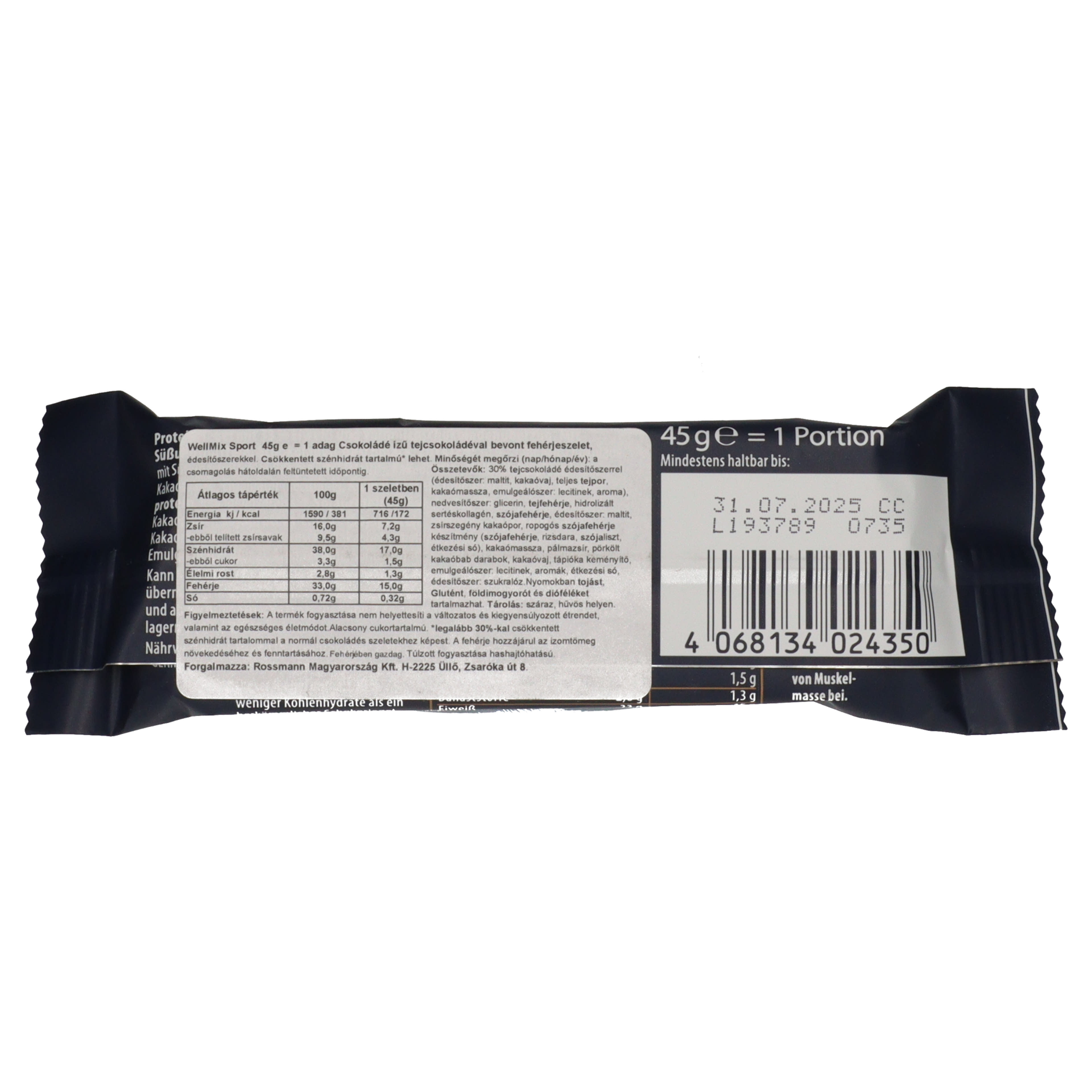 Well Mix Deluxe szelet, dupla csoki - 45 g-3