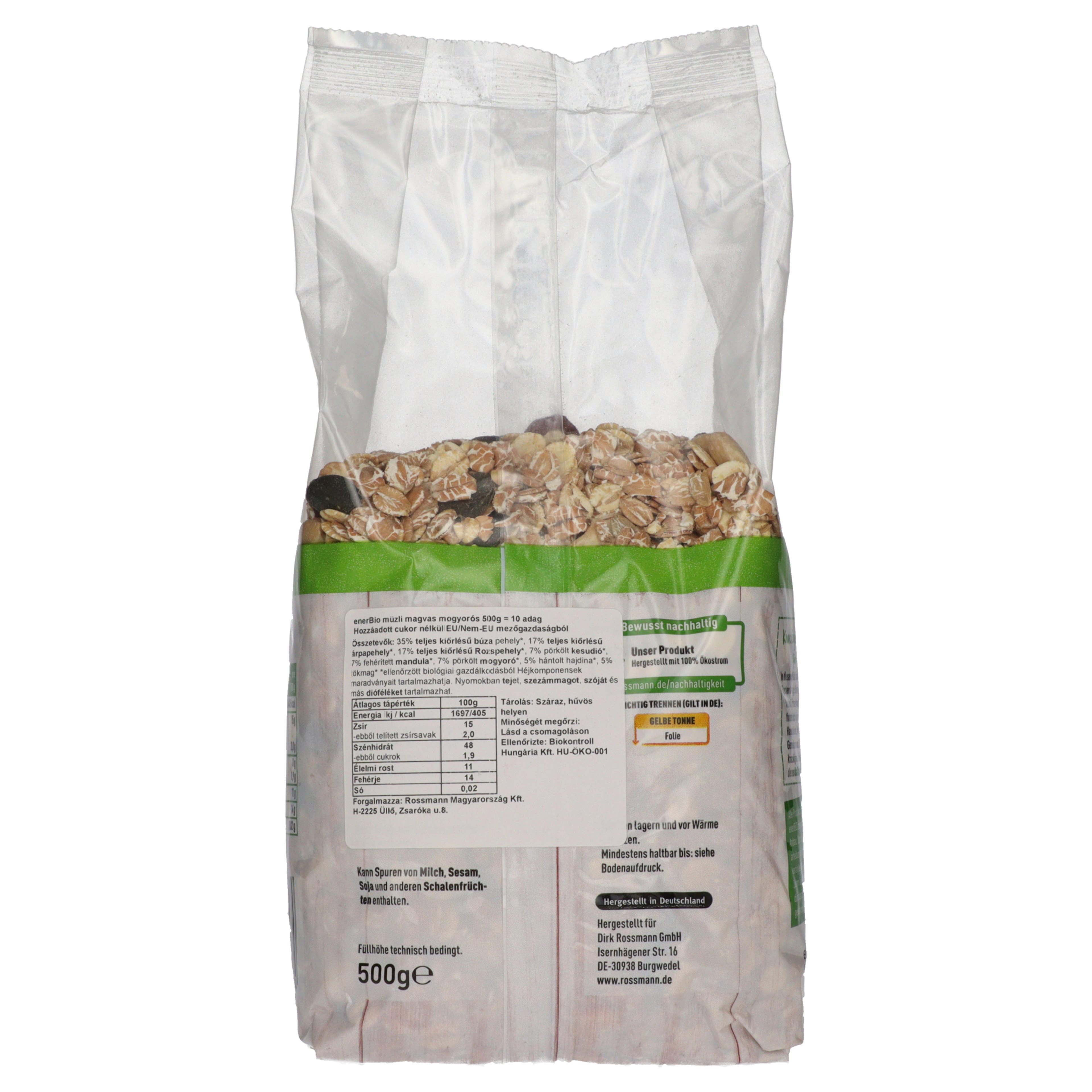 enerBio - müzli magvas mogyorós - 500 g-3