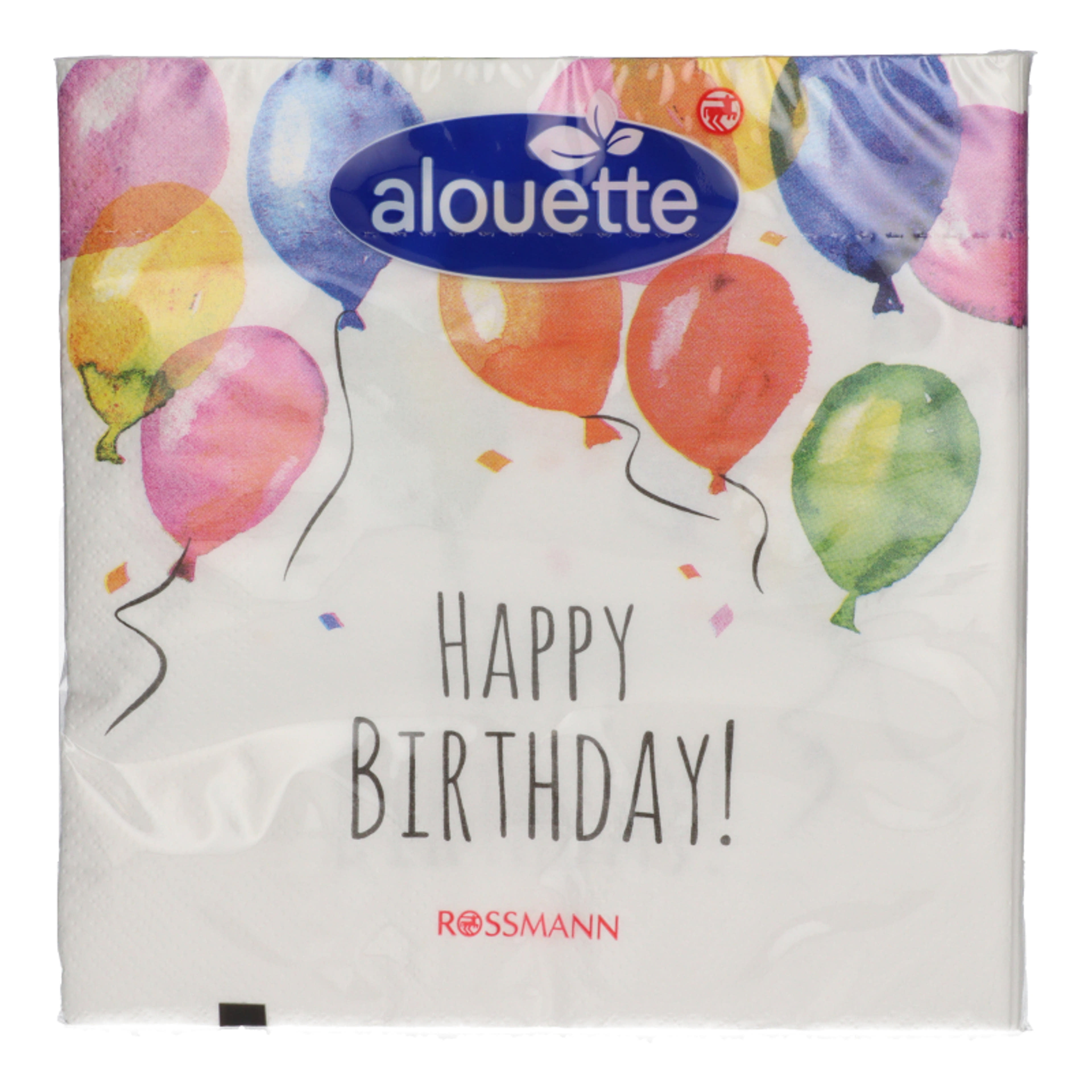 Alouette Happy Birthday szalvéta 3 rétegű 33x33 cm - 20 db