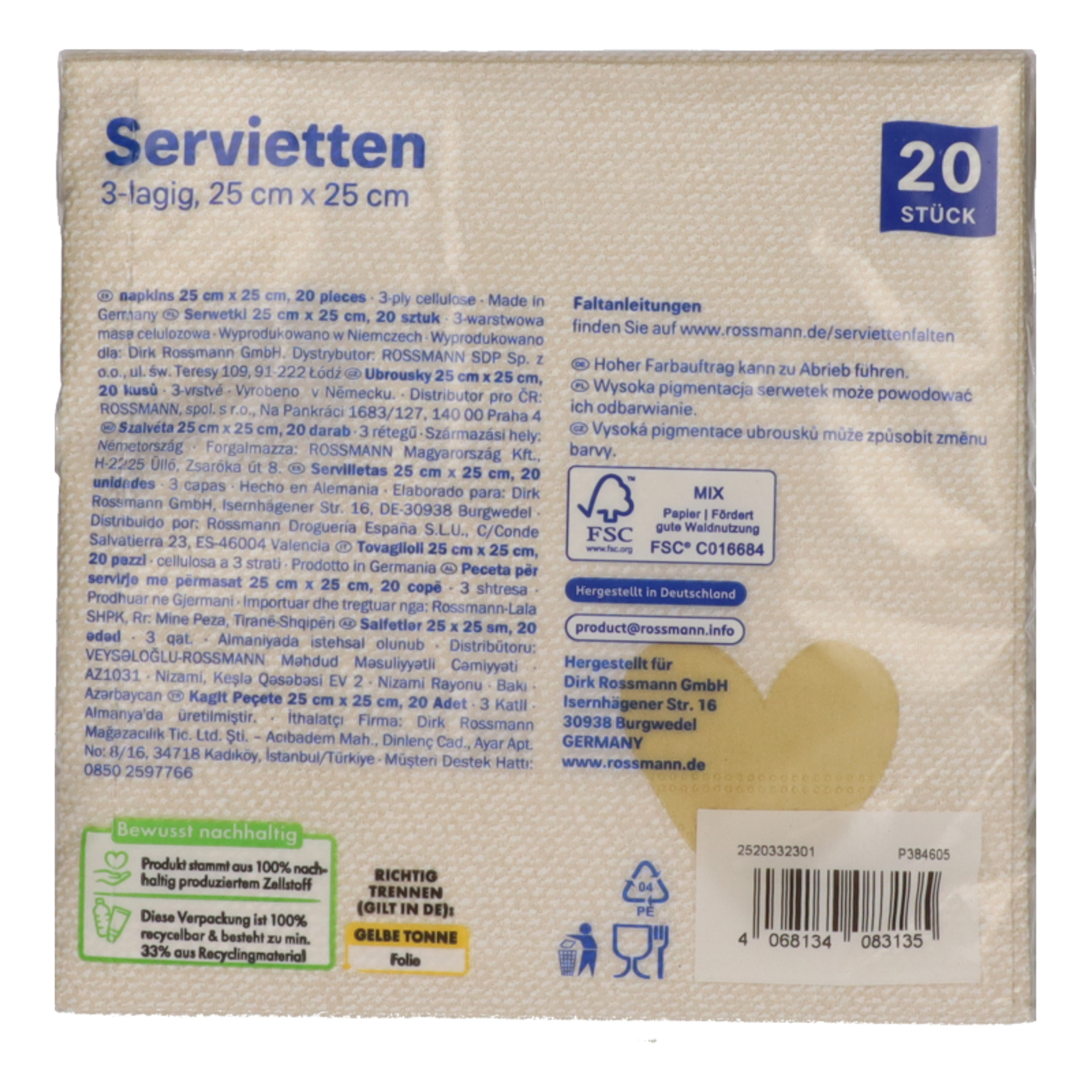 Alouette szalvéta 3 rétegű 25x25 cm - 20 db-3