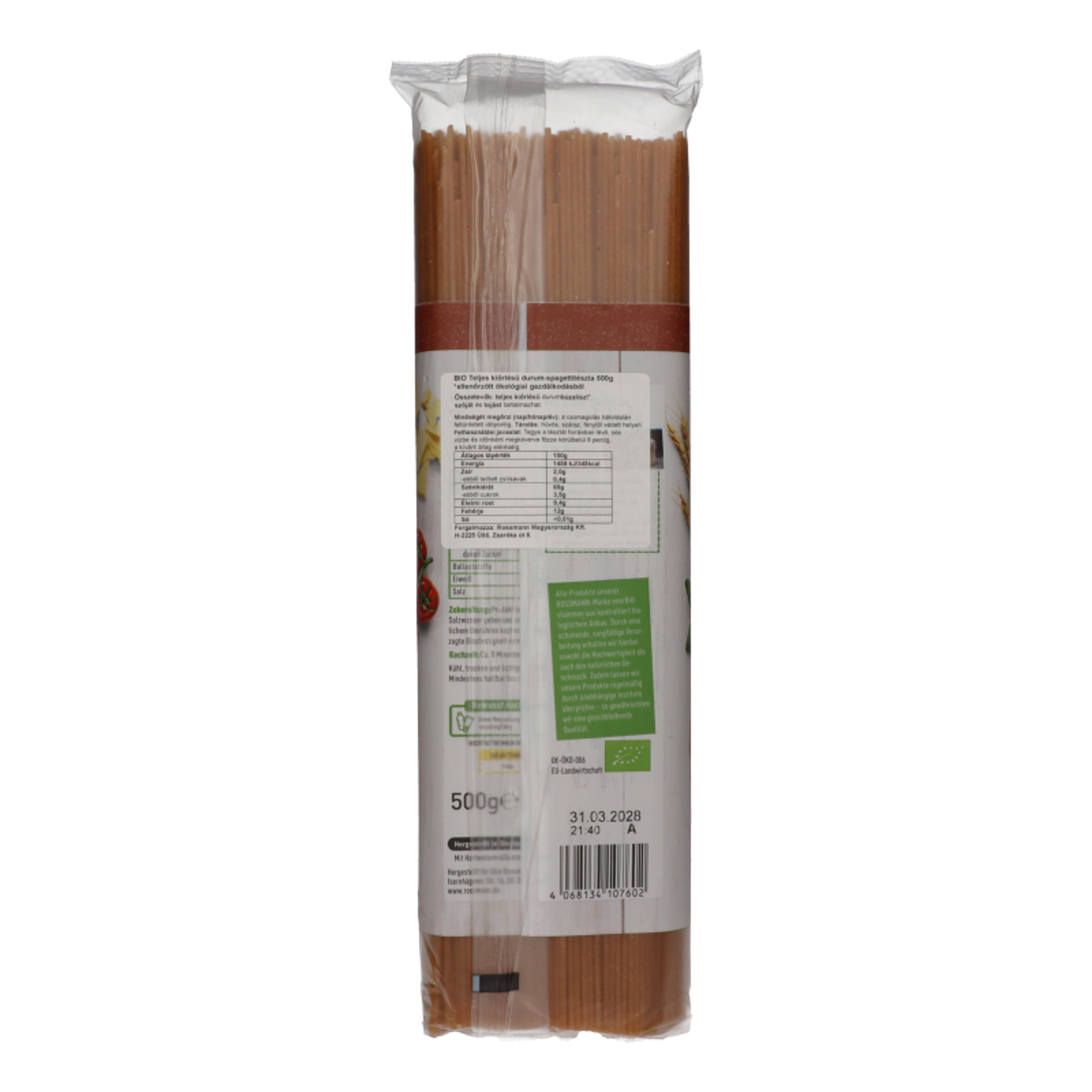 Ener-bio teljes kiörlésű spagetti - 500 g-3