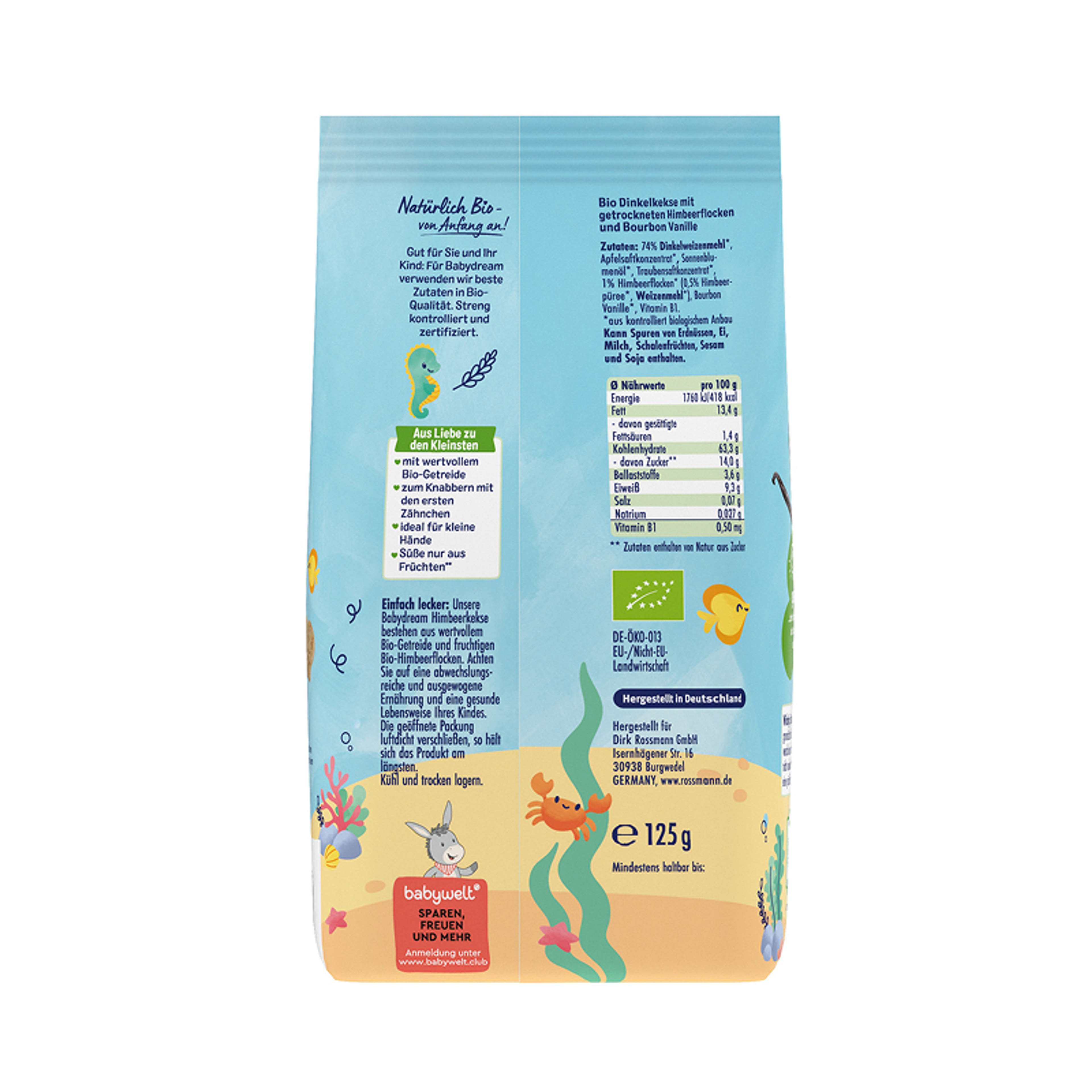 Babydream vaníliás-málnás keksz - 125g-3