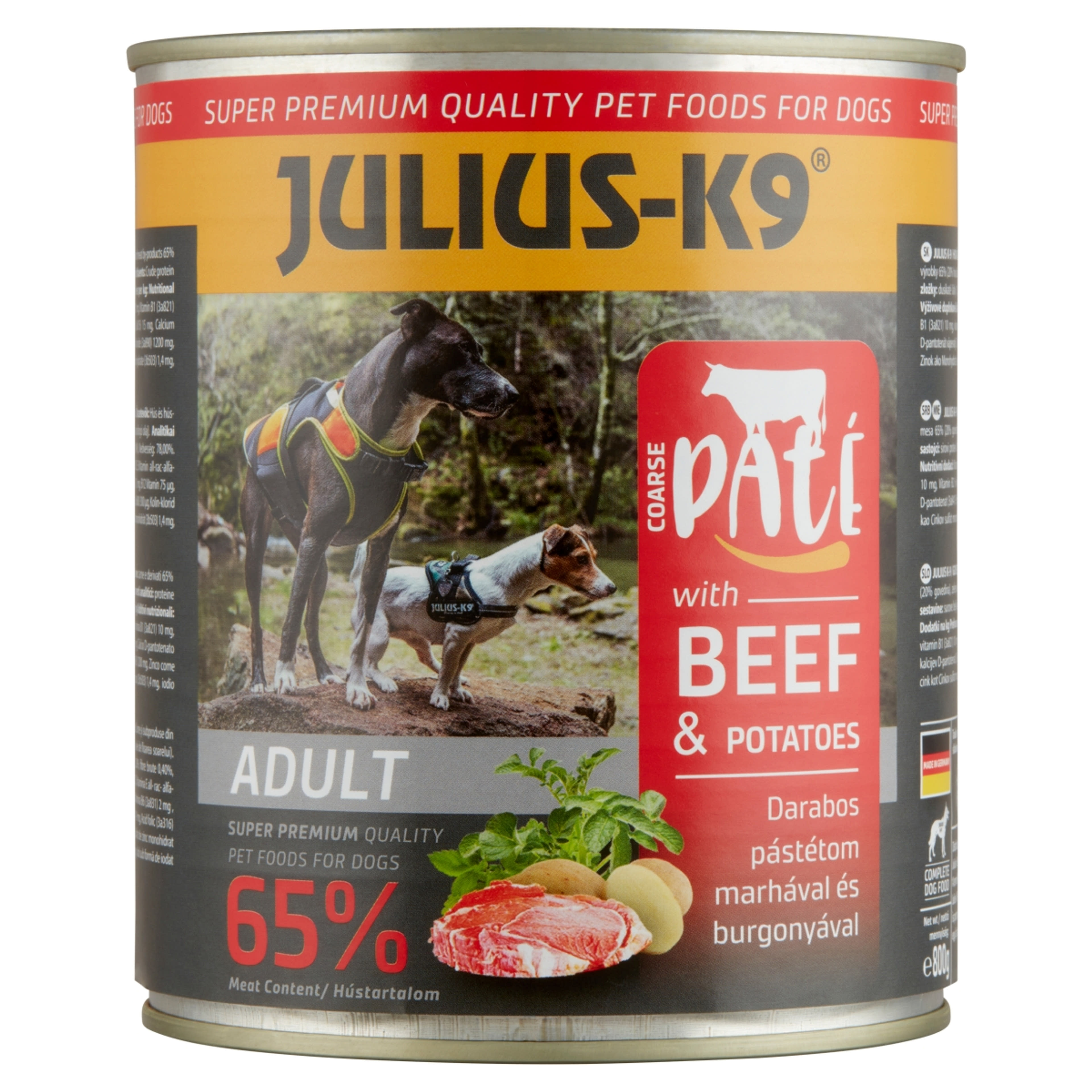 Julius-K9 konzerv kutyáknak, marha-burgonya - 800 g-1