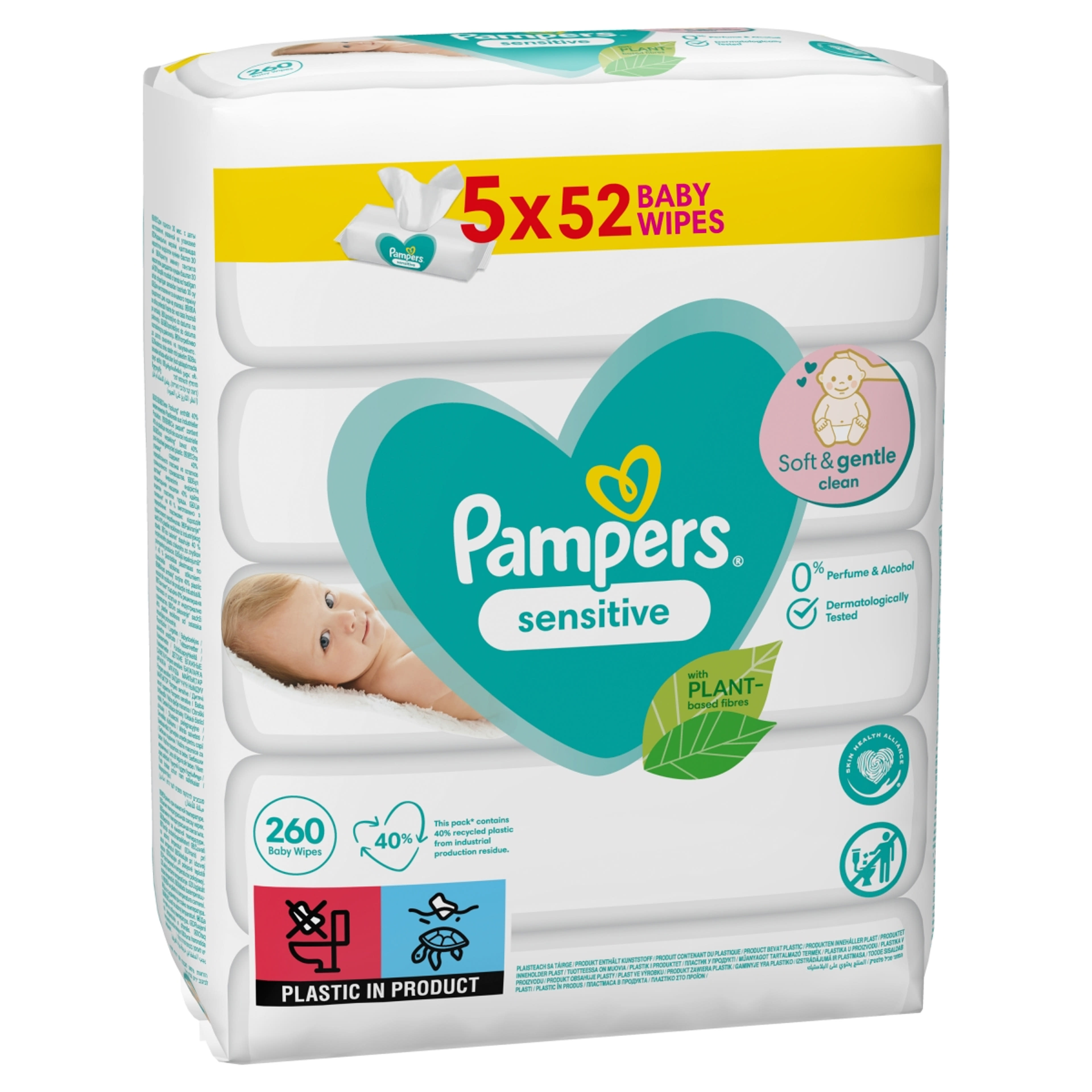 Pampers Sensitive törlőkendő - 260 db-3