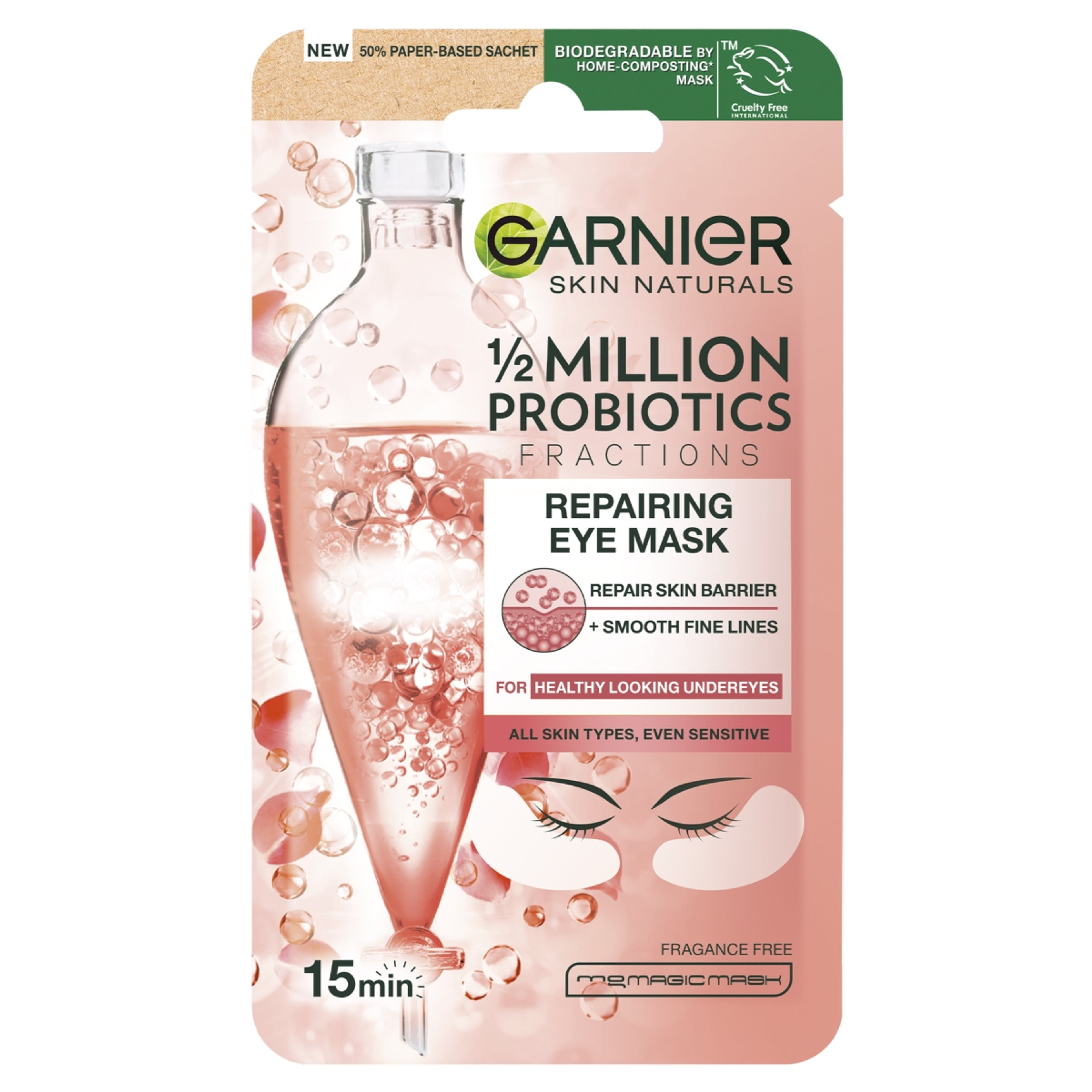 Garnier Skin Naturals regeneráló textilmaszk szemkörnyékre 1/2 millió probiotikummal - 6 g