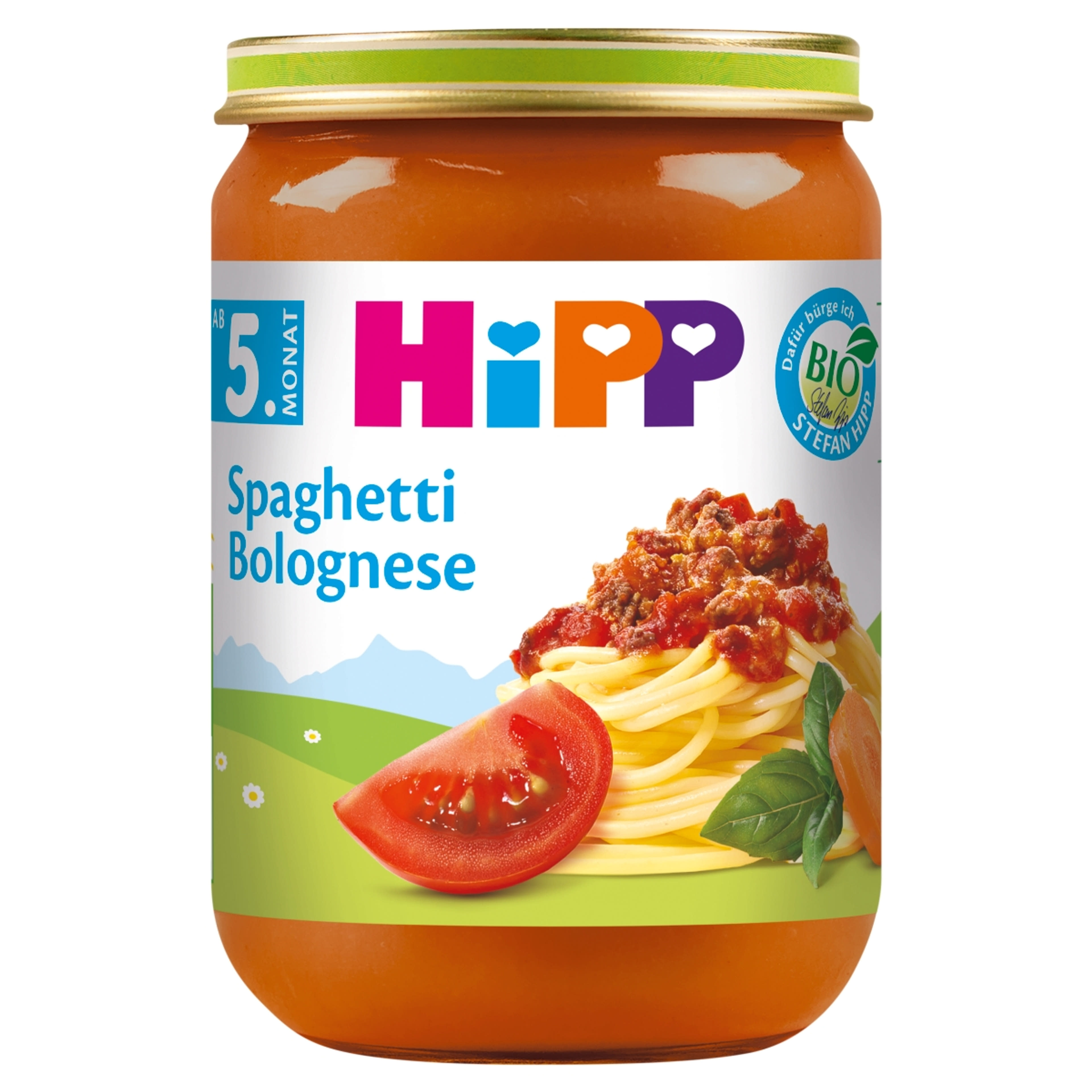 HiPP bio bolognai spagetti bébiétel 5 hónapos kortól - 190 g