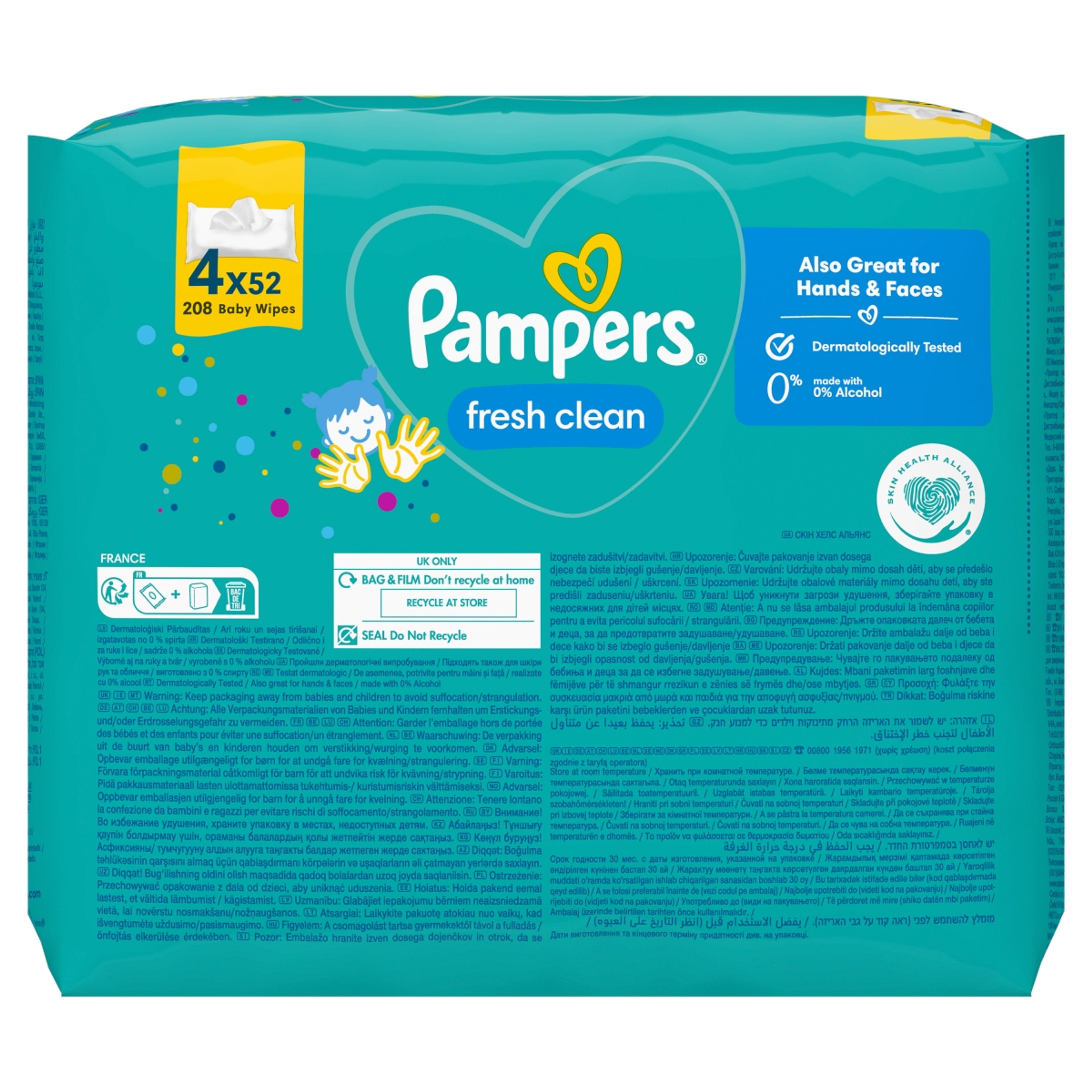 Pampers fresh clean törlőkendő (4x52) - 208 db-2