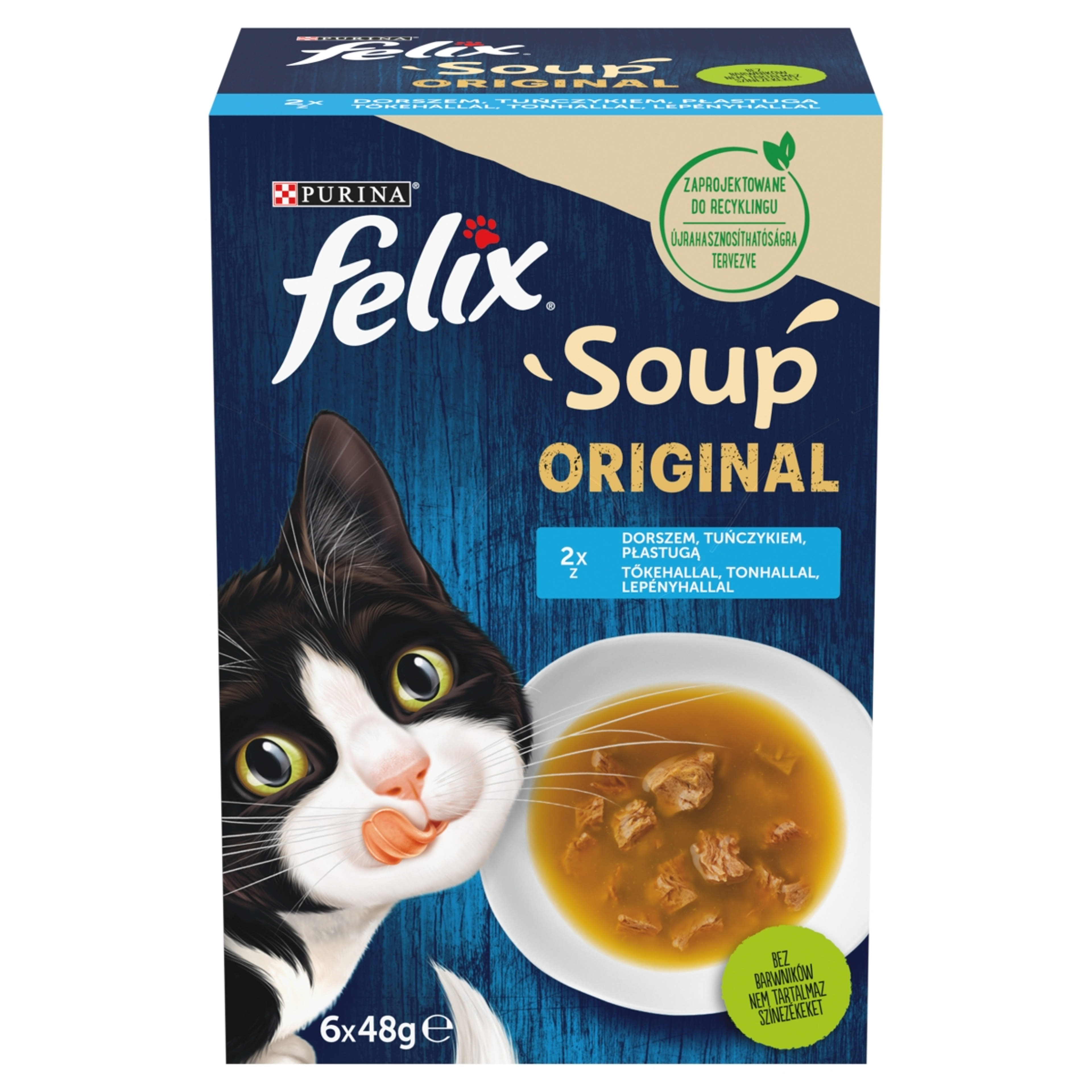 Felix Soup alutasak macskáknak, halas válogatás 6x48g - 288 g