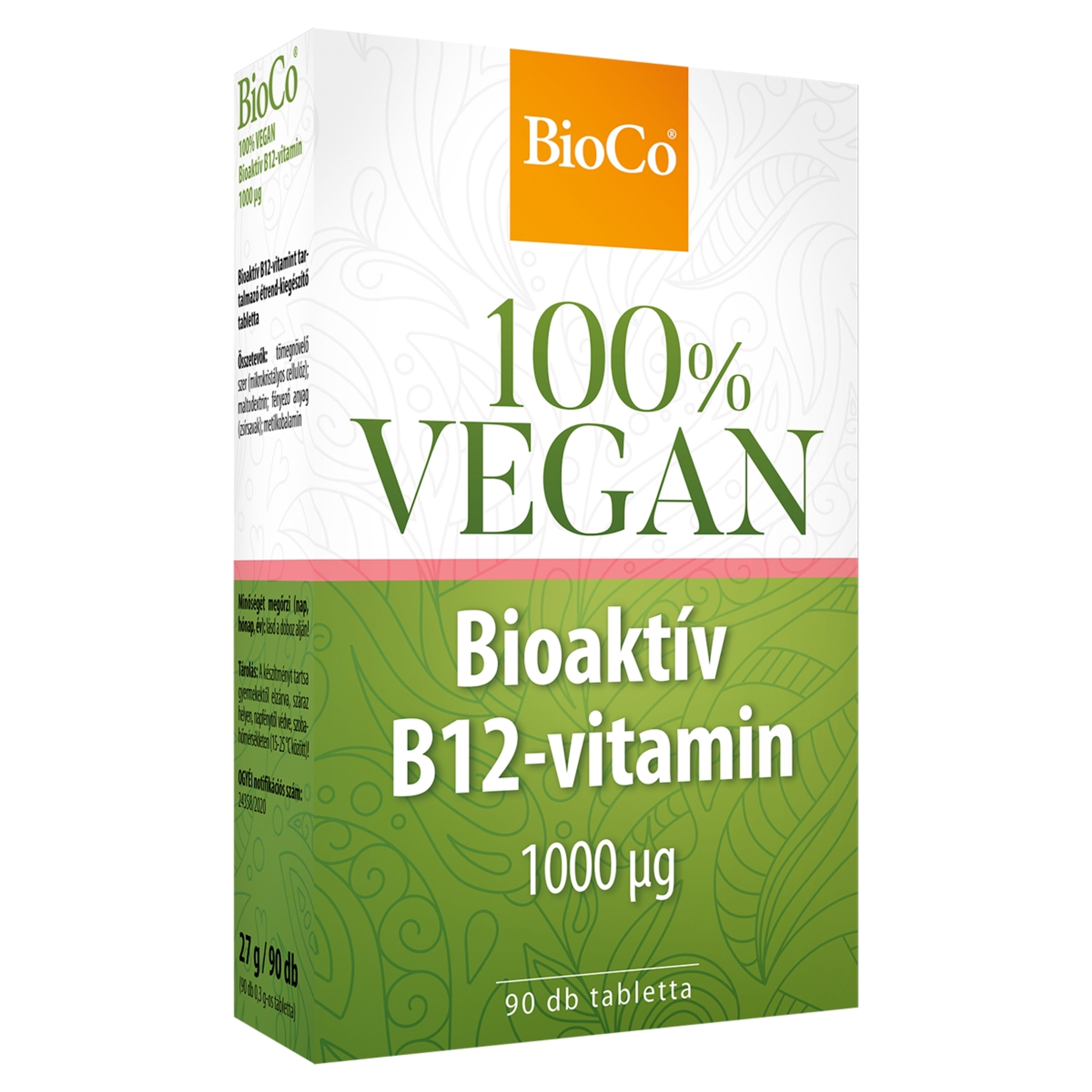 Bioco vegán bioaktív B12-vitamin tabletta - 90 db-2