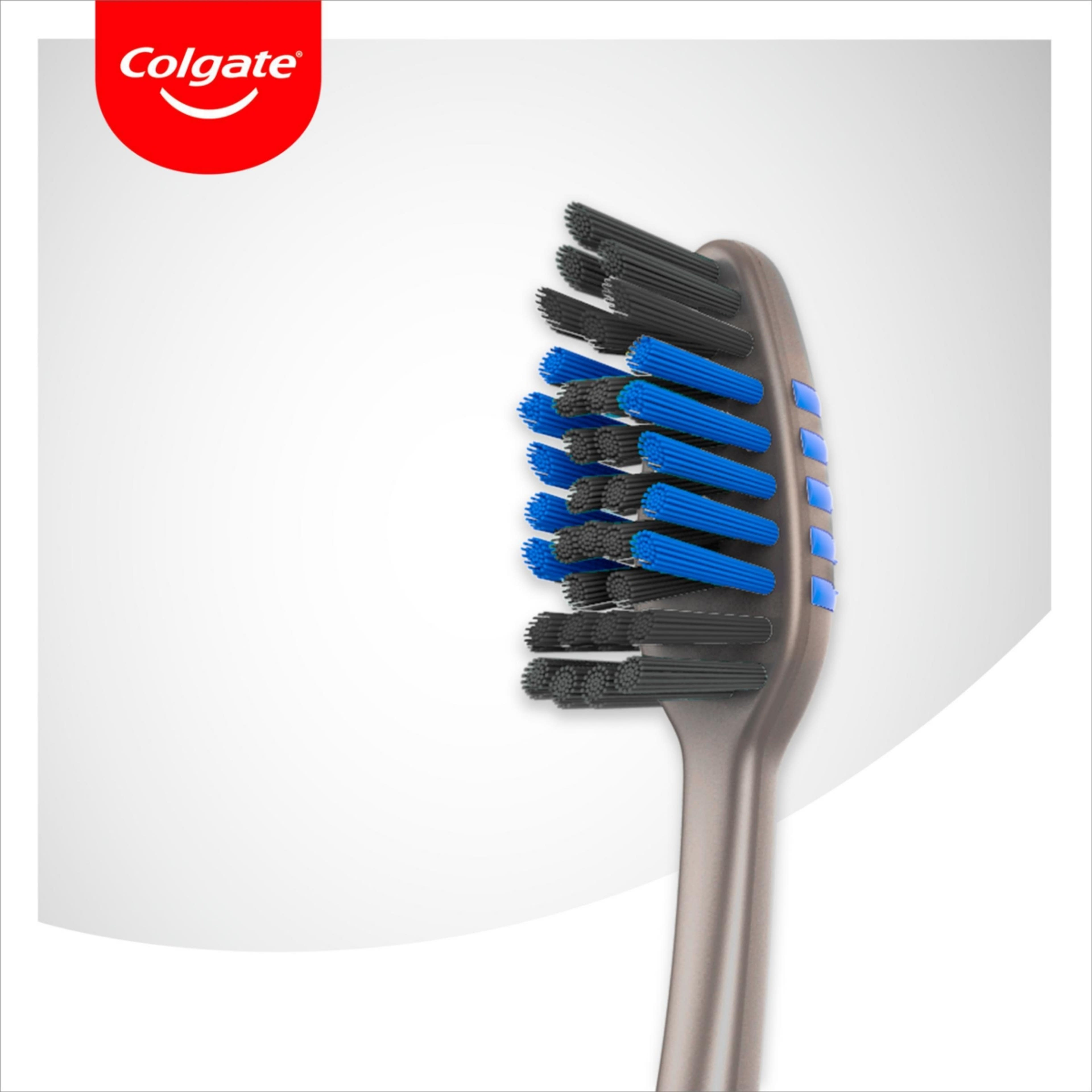 Colgate Zigzag Charcoal Medium fogkefe triopack - 3 db-3