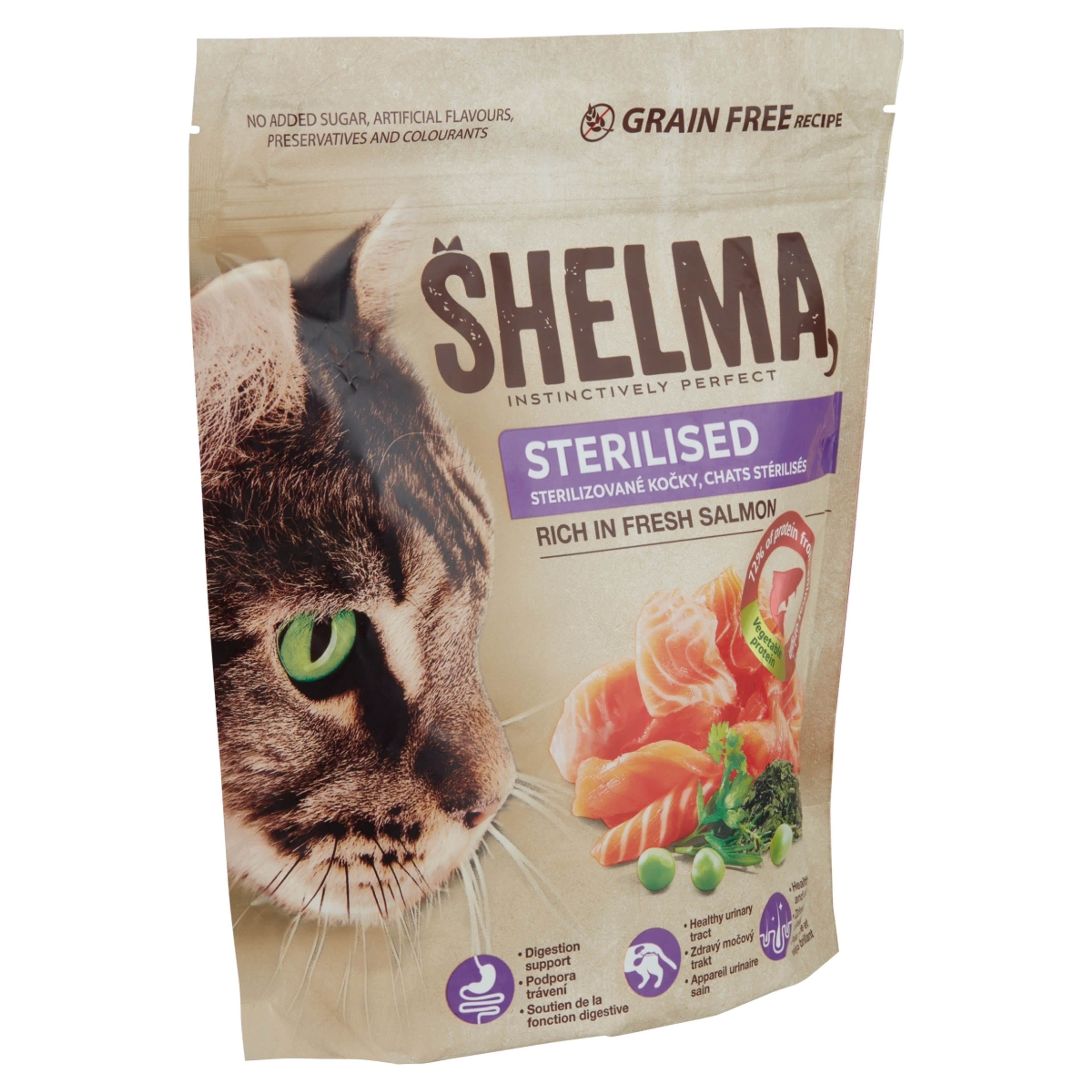 Shelma gabonamentes száraz állateledel ivartalanított macskák számára lazaccal - 750 g-2