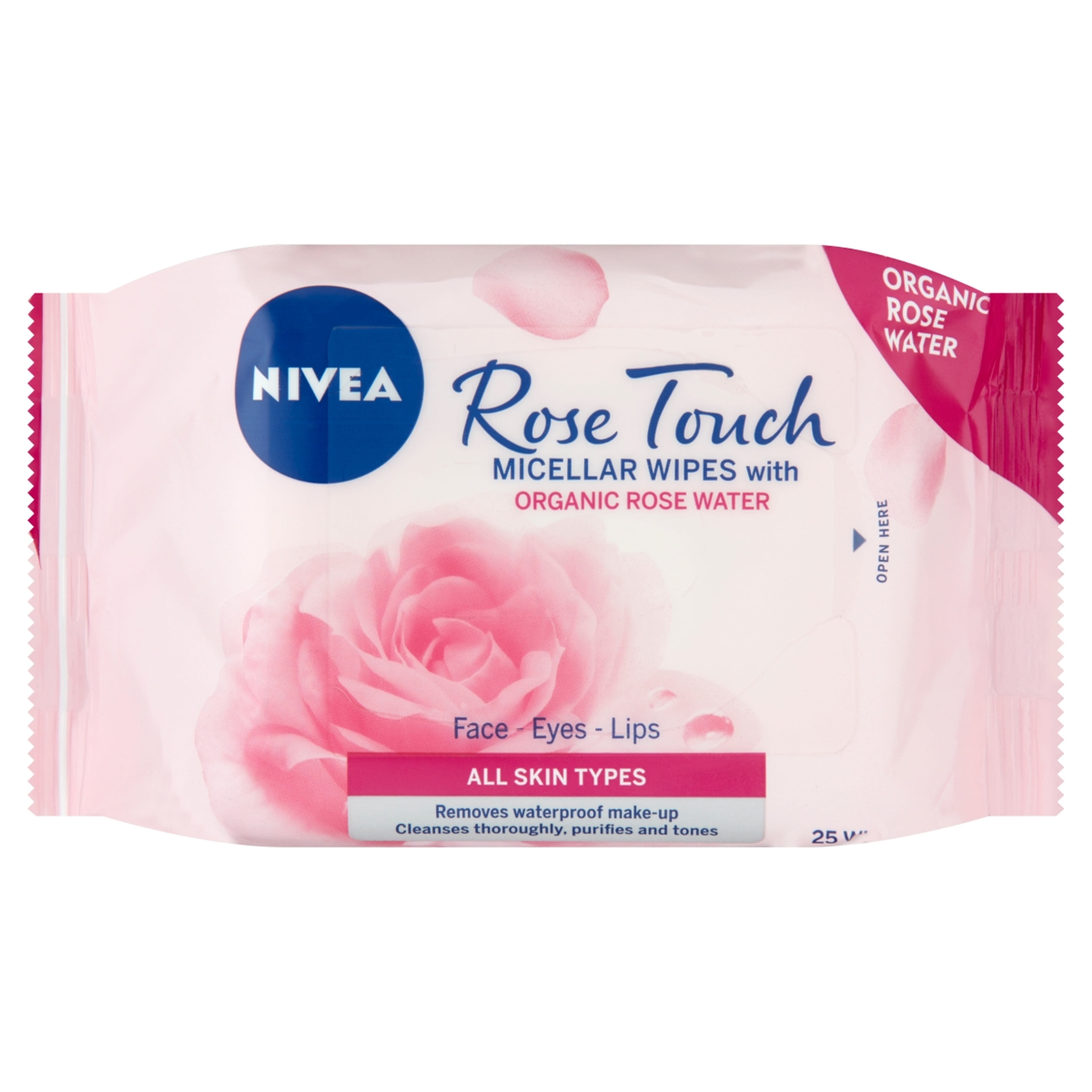 Nivea rózsavizes micellás arcttisztító kendő - 25 db