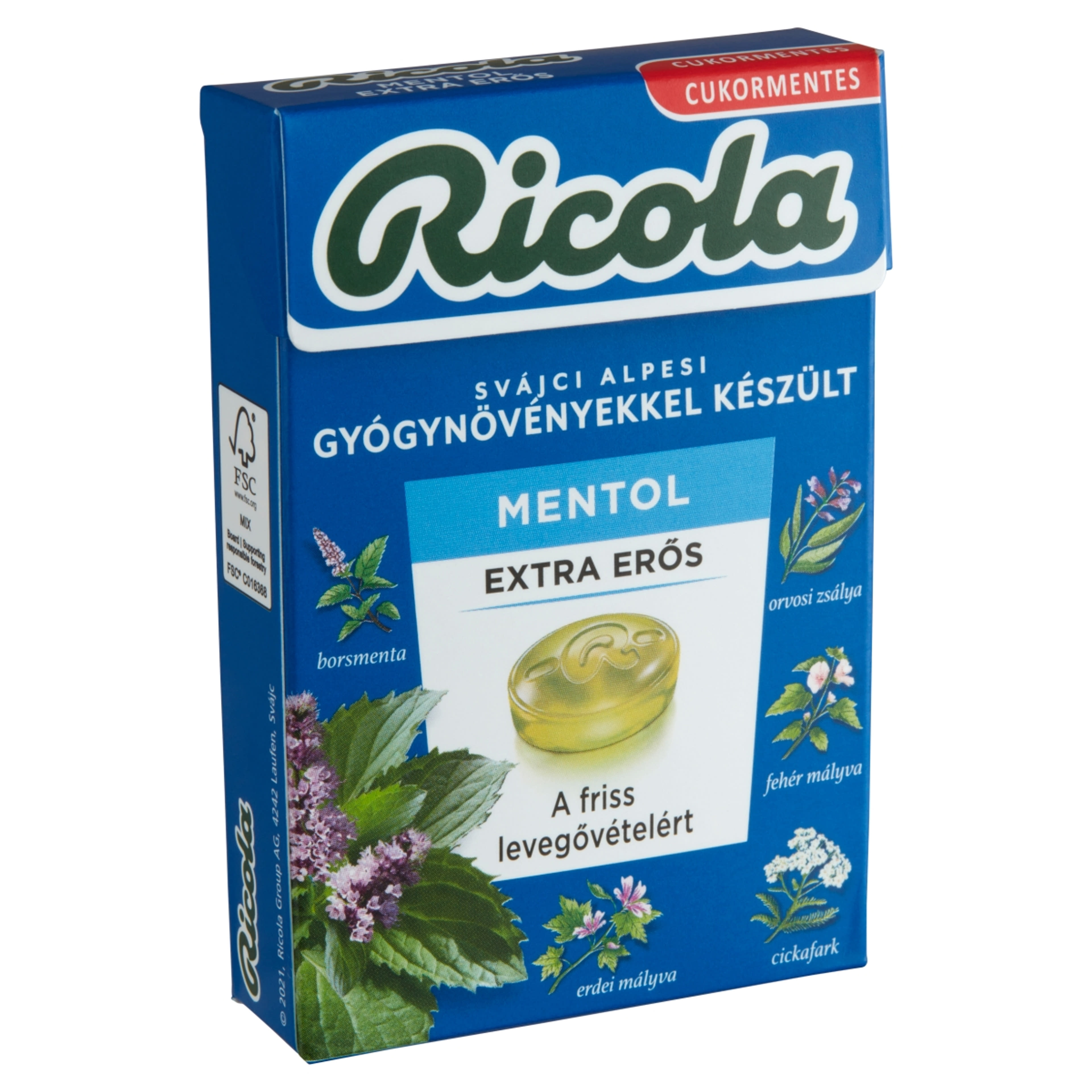 Ricola Mentol Extra Erős gyógynövénycukorka - 40 g-2