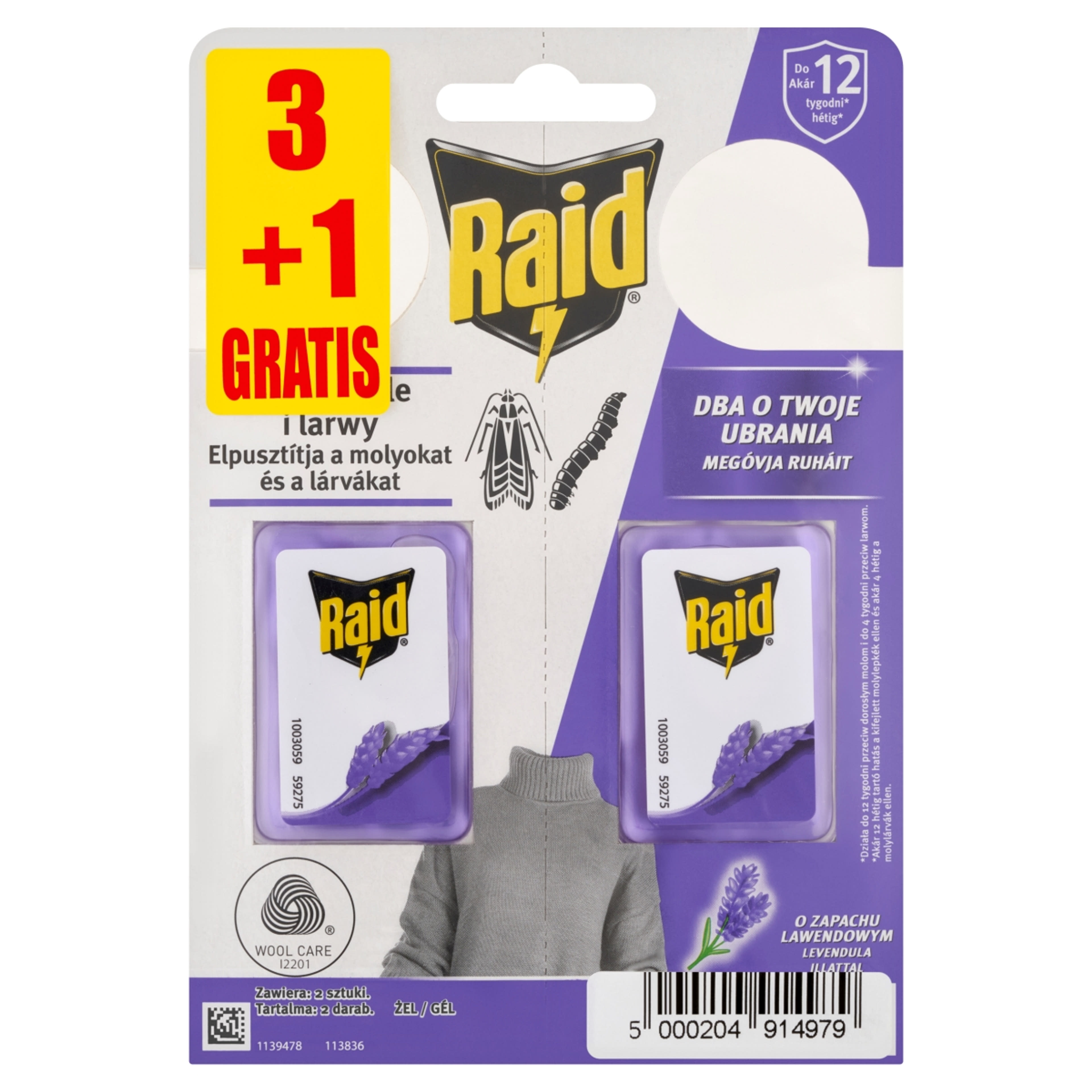 Raid molyriasztó zselé levendula illattal 3+1 db  - 1 db