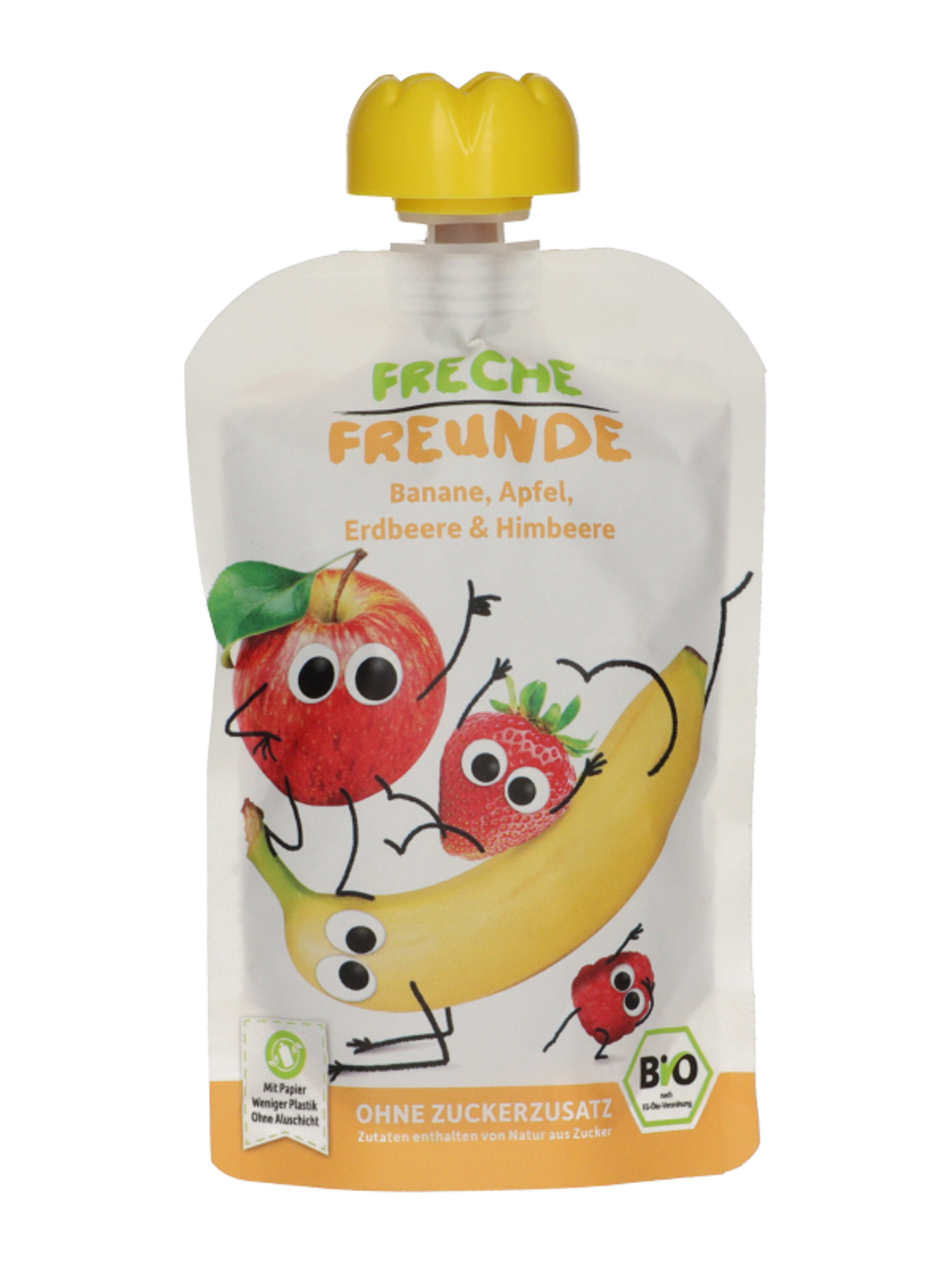 Freche Freunde Bio gyümölcspüré banán, alma és eper - 100 g