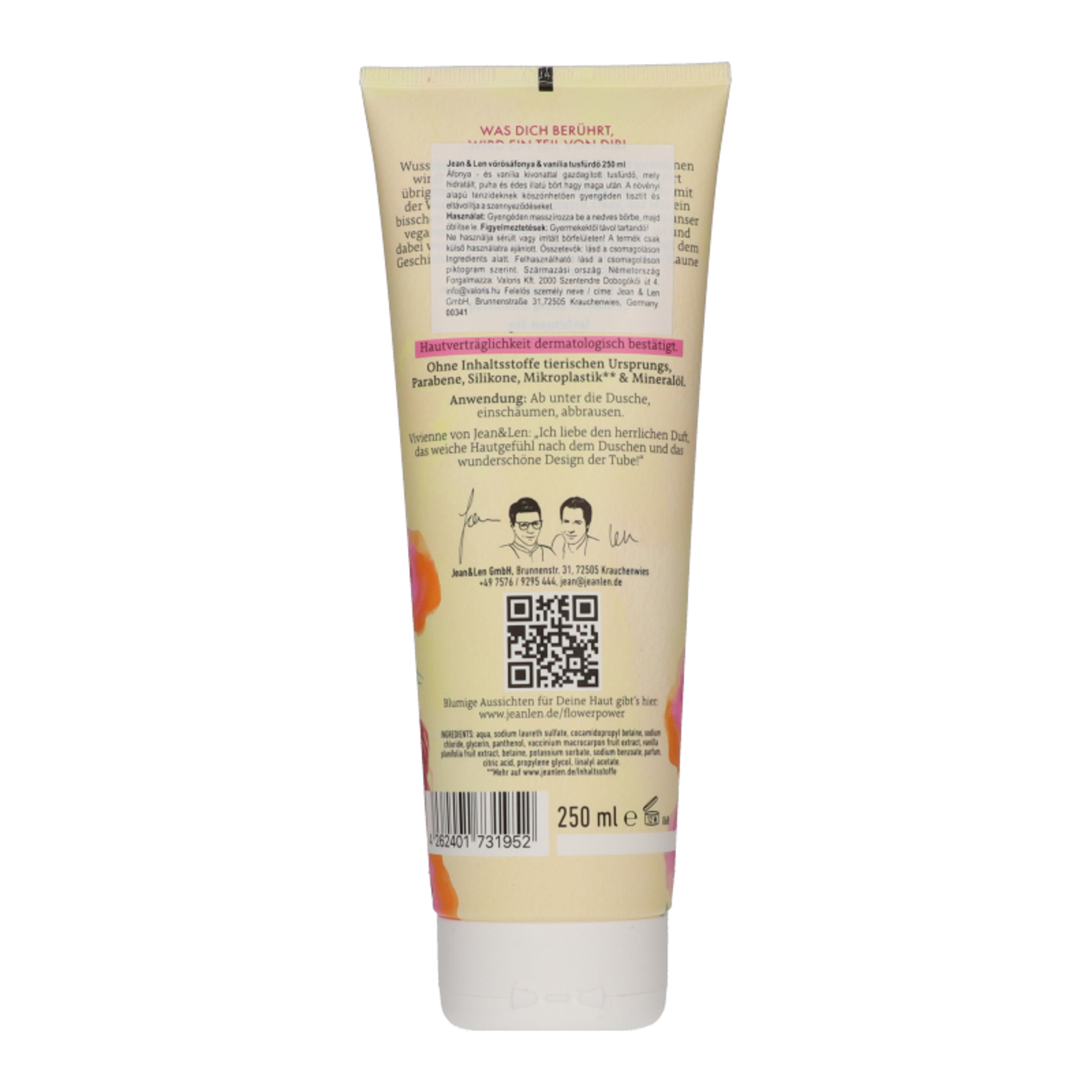 Jean&Len tusfürdő áfonya- és vanília kivonattal - 250 ml-2