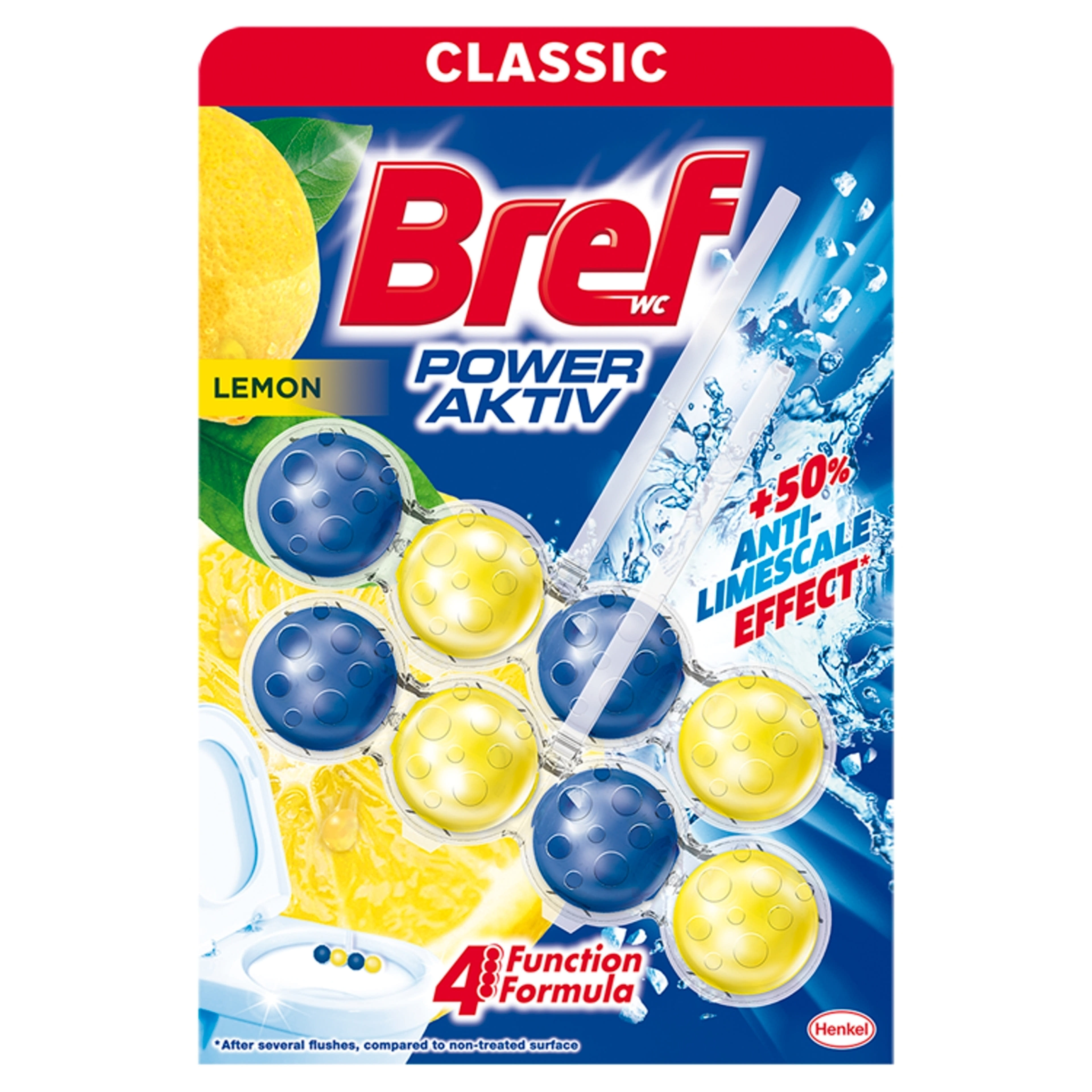 Bref Power Aktiv Lemon WC illatosító (2x50 g) - 100 g-1
