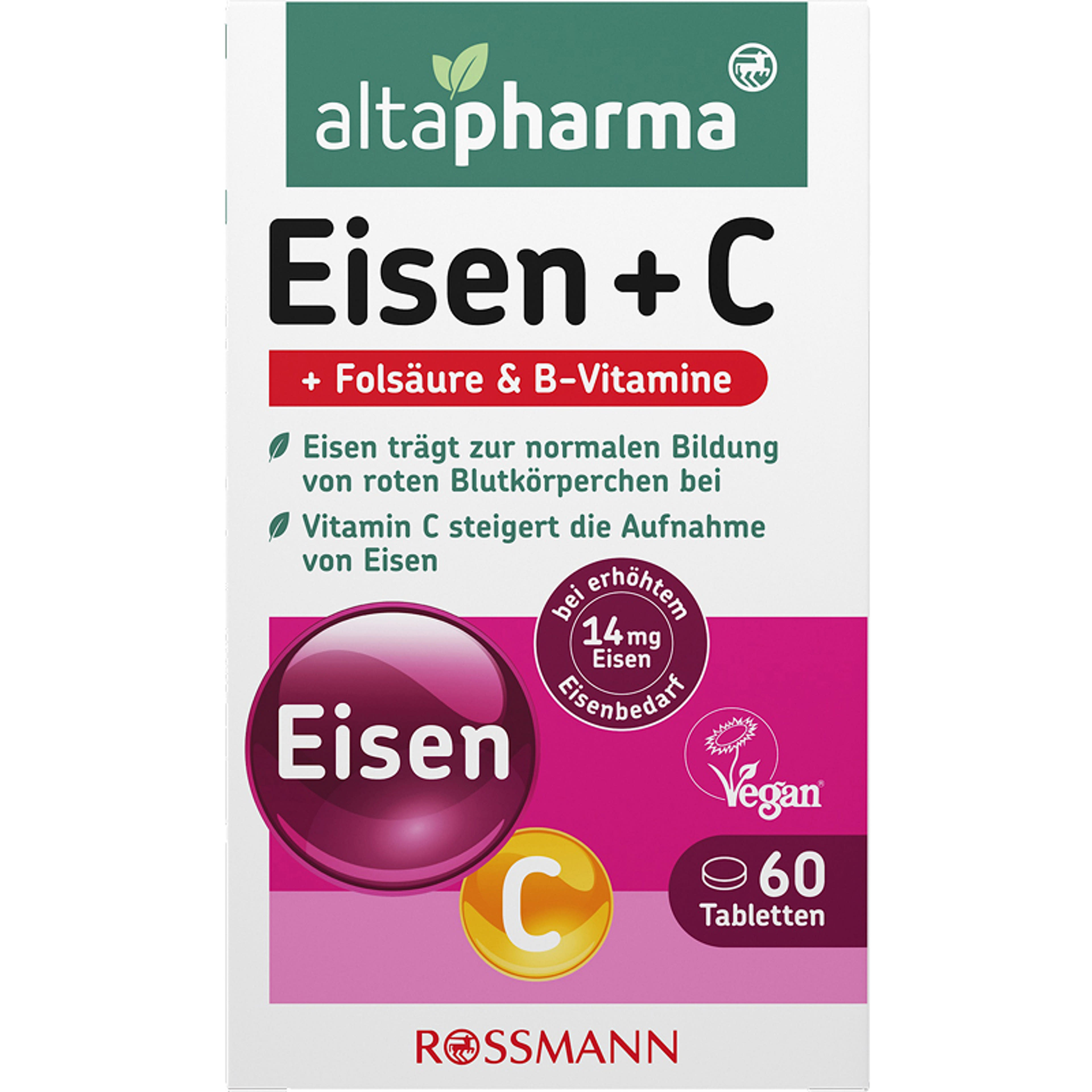 Altapharma Vas + Vitamin tabletta - 60 db