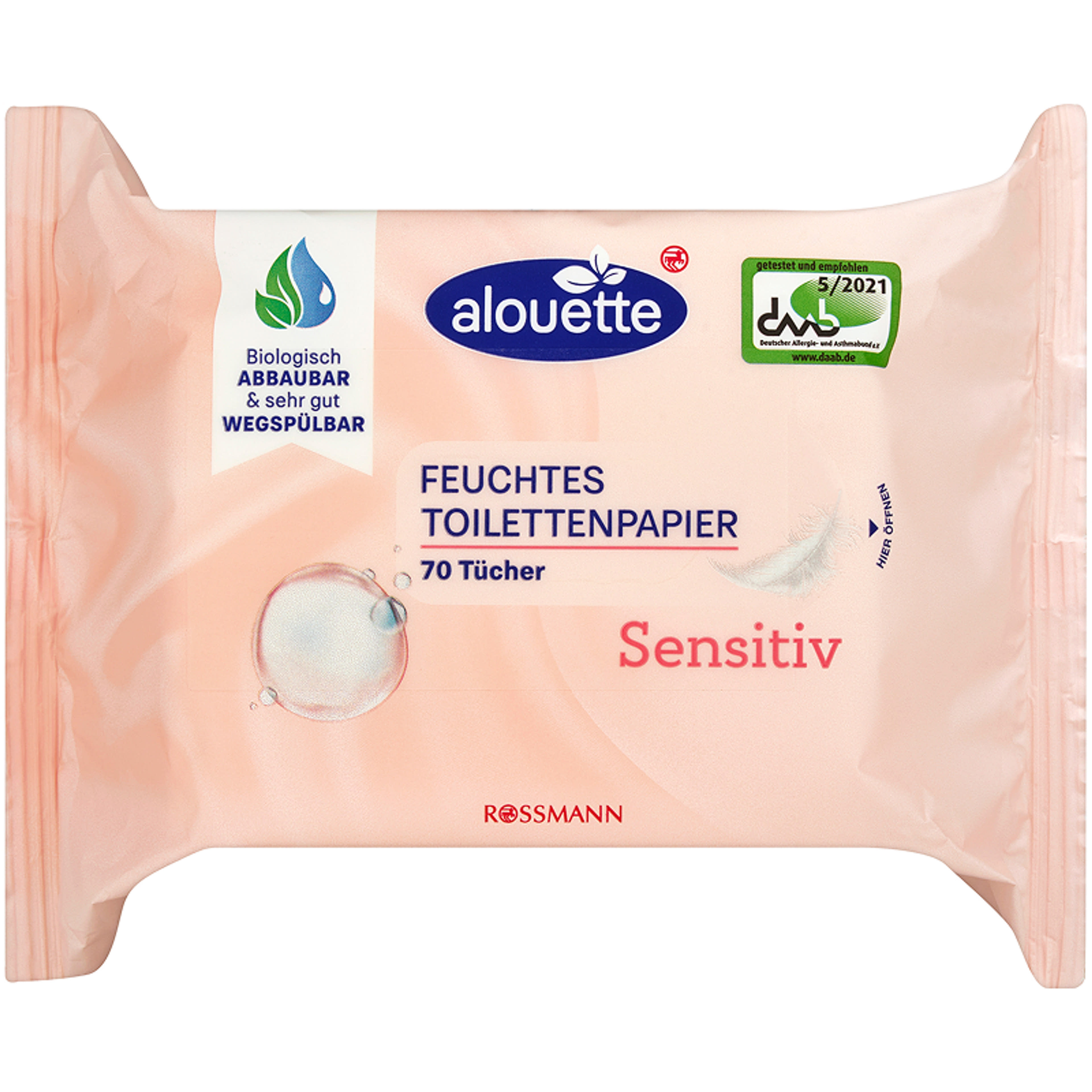 Alouette nedves toalettpapír, sensitive - 70 db