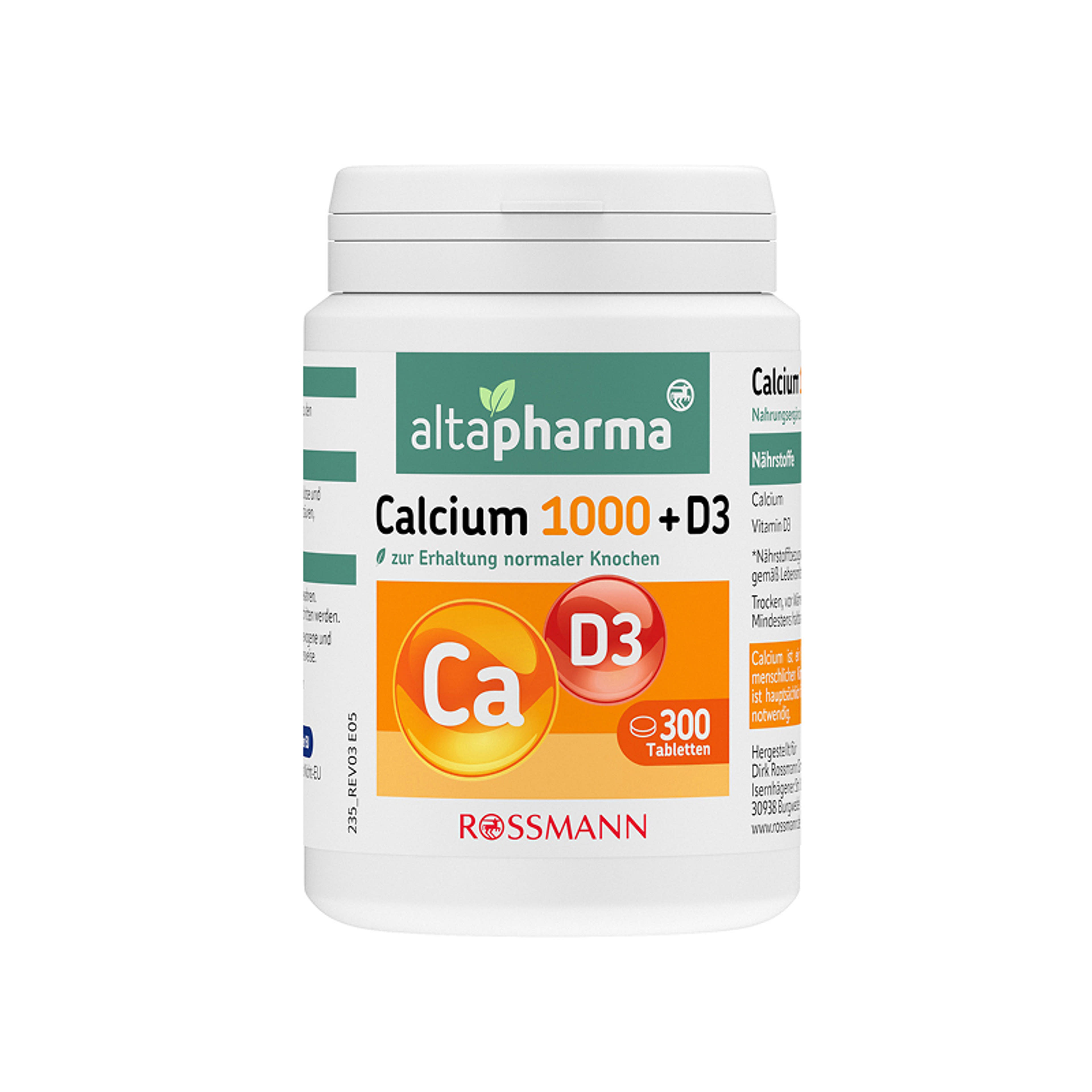 Altapharma étrend-kiegészítő tabletta D3 vitaminnal és kalciummal - 300 db