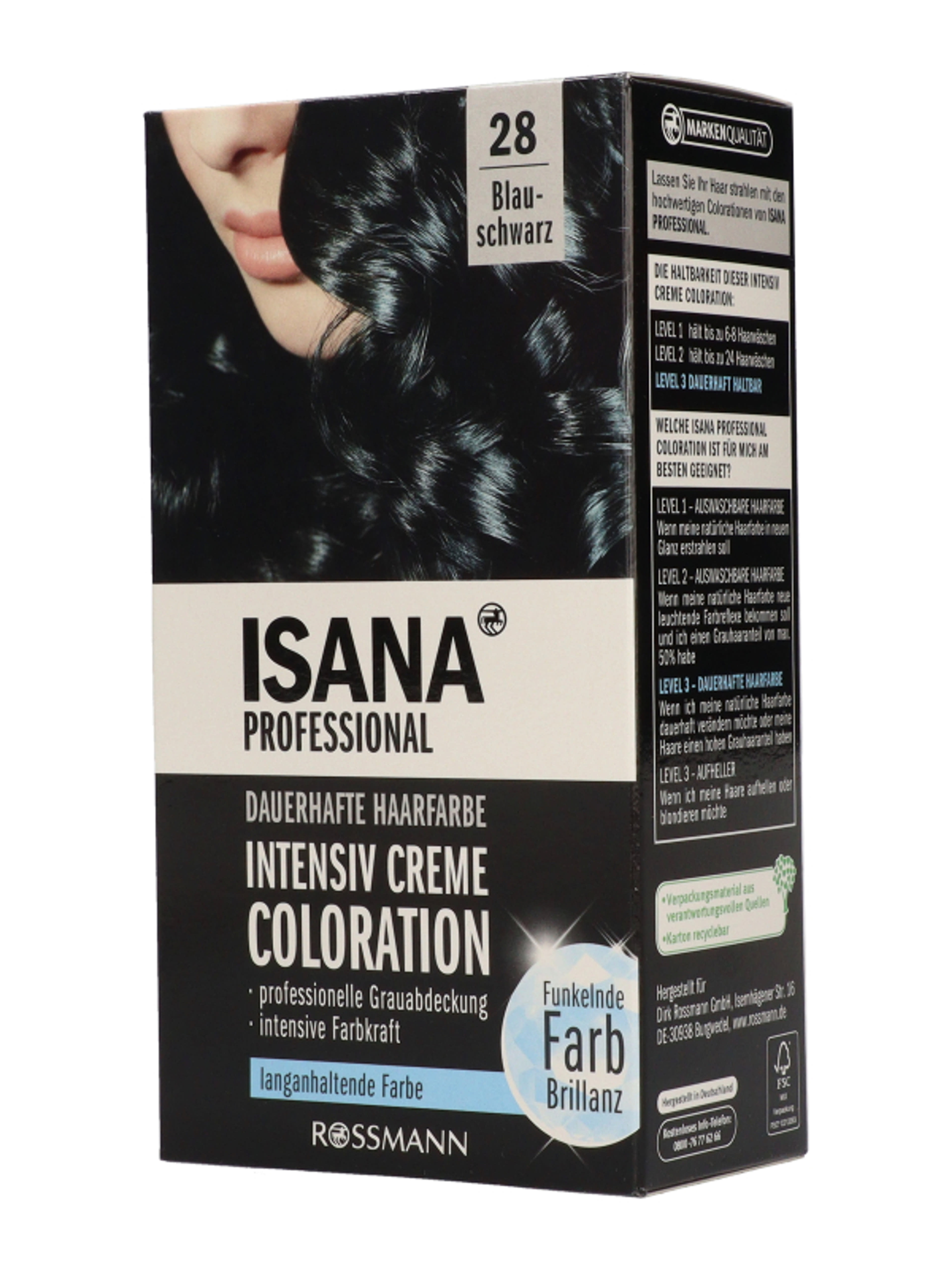 Isana Professional intenzív krémhajfesték /28 kékes fekete - 1 db-3
